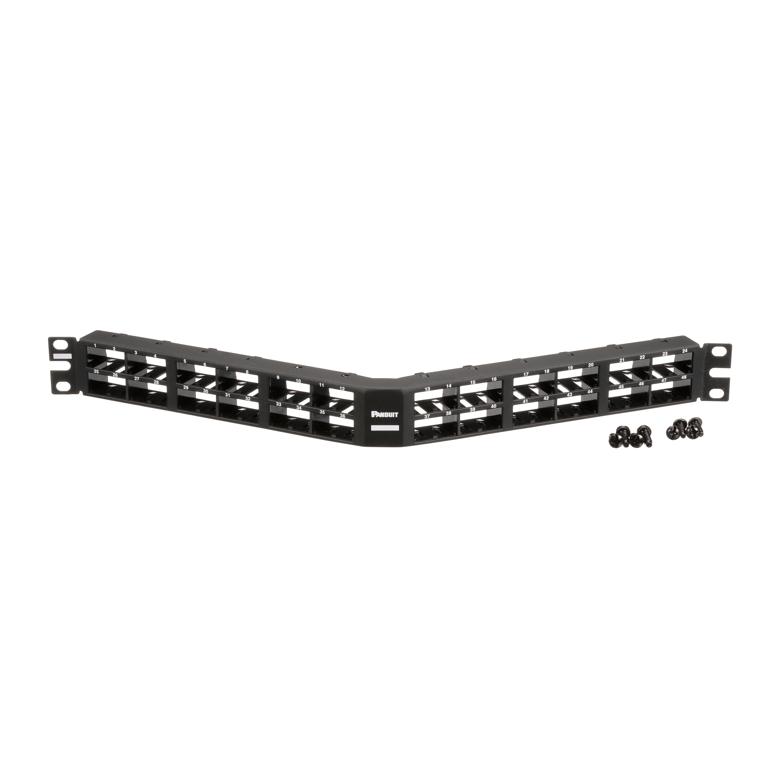 Mini-Com® Dik Açılı Yama Paneli, 48 port, 1 RU, BL