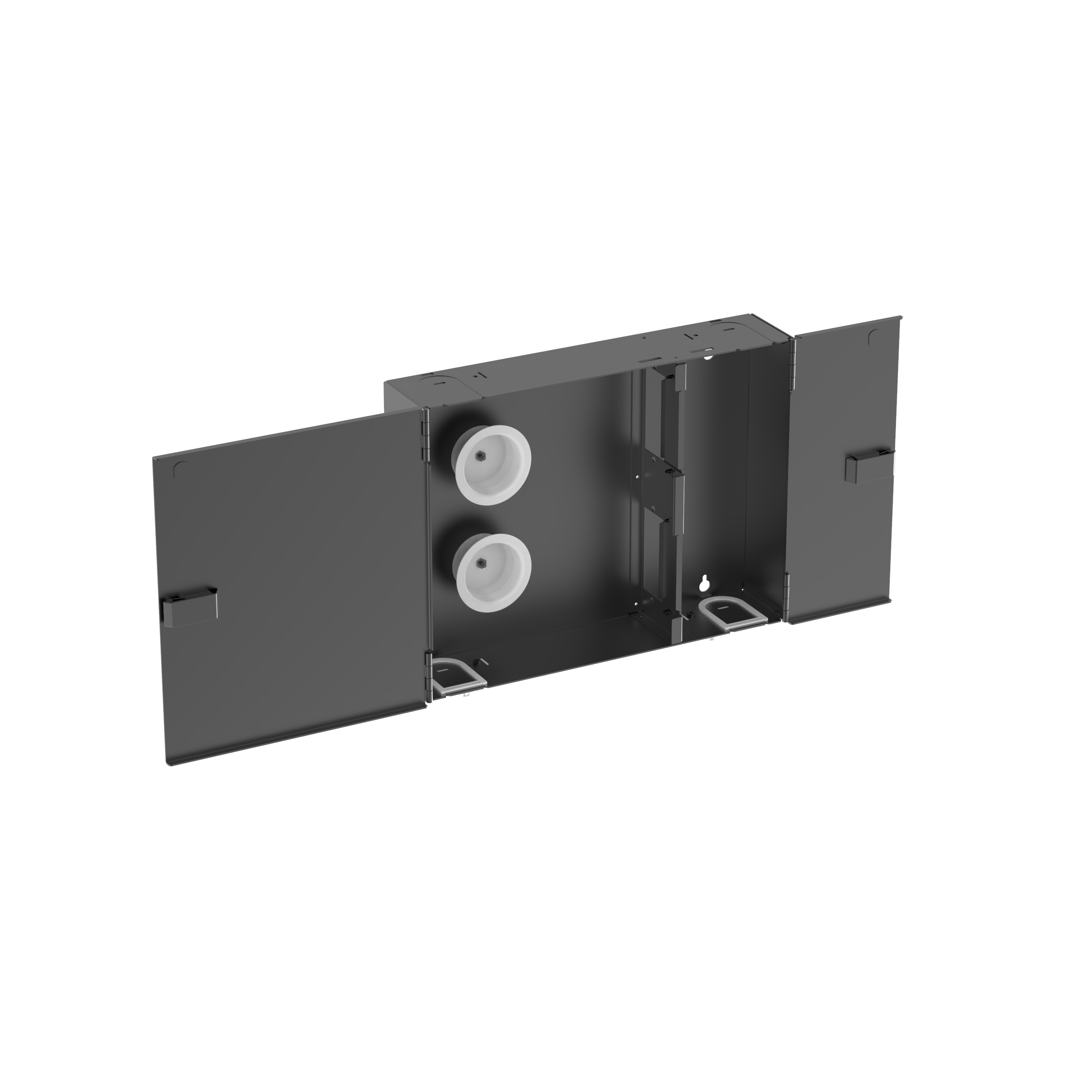 Panduit FWME4 2-Door 4-Adapter Panel Wall-Mount Enclosure Black 