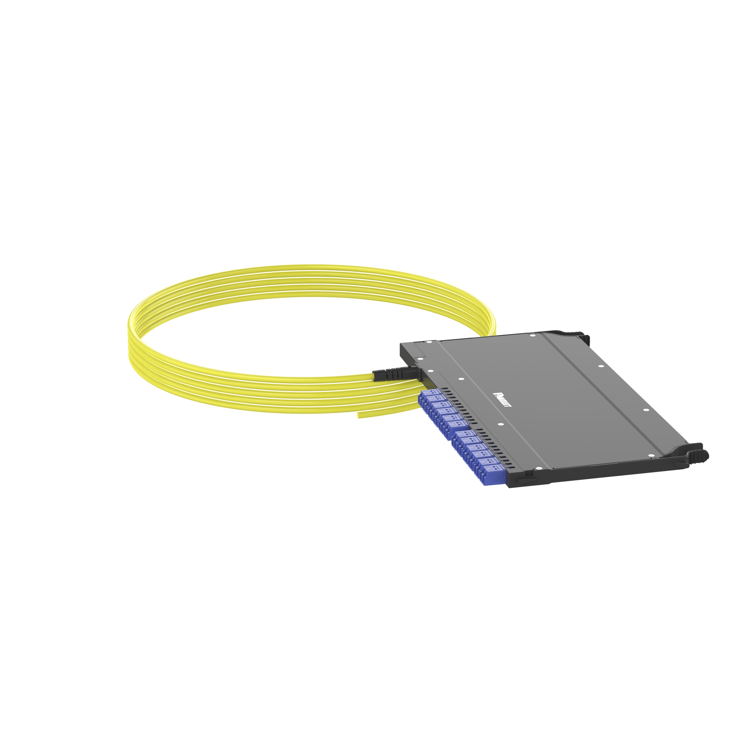 OS2 Tek Modlu 24 Fiber İç Mekan Küçük Çaplı Trunk Kablo Demeti, Euroclass B2ca, FlexCore Ön Erişim ODF LC Kaset, Sol taraf Küt Uç, Standart Eklem Kaybı, Çekme Gözü Yok - 15 Metre