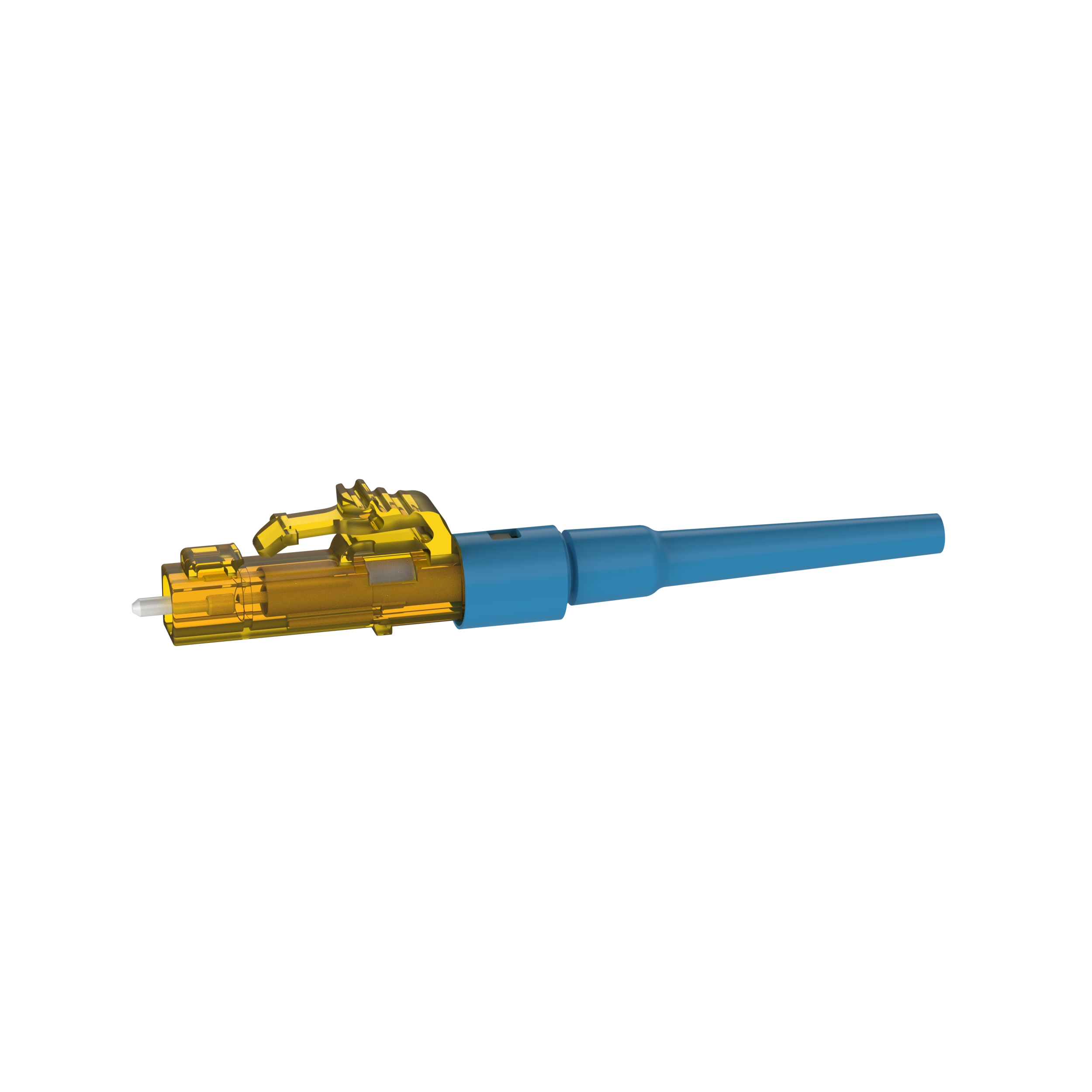 Cam Tarzı LC Simplex, 9µm OS1/2, Mavi Çorap (100 Adetlik Paket)