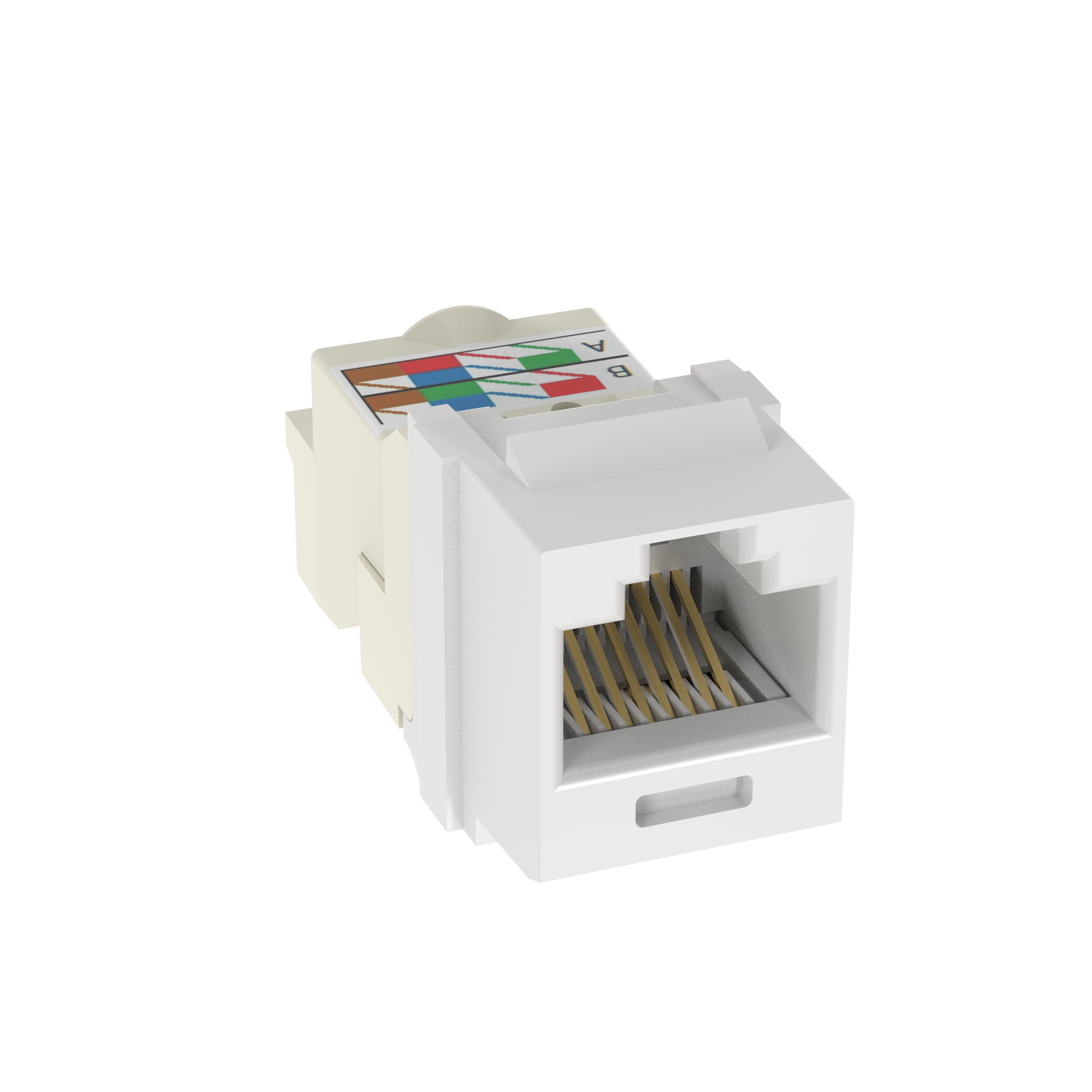 UTP RJ45 Cat 6 Keystone Jack Module, White
