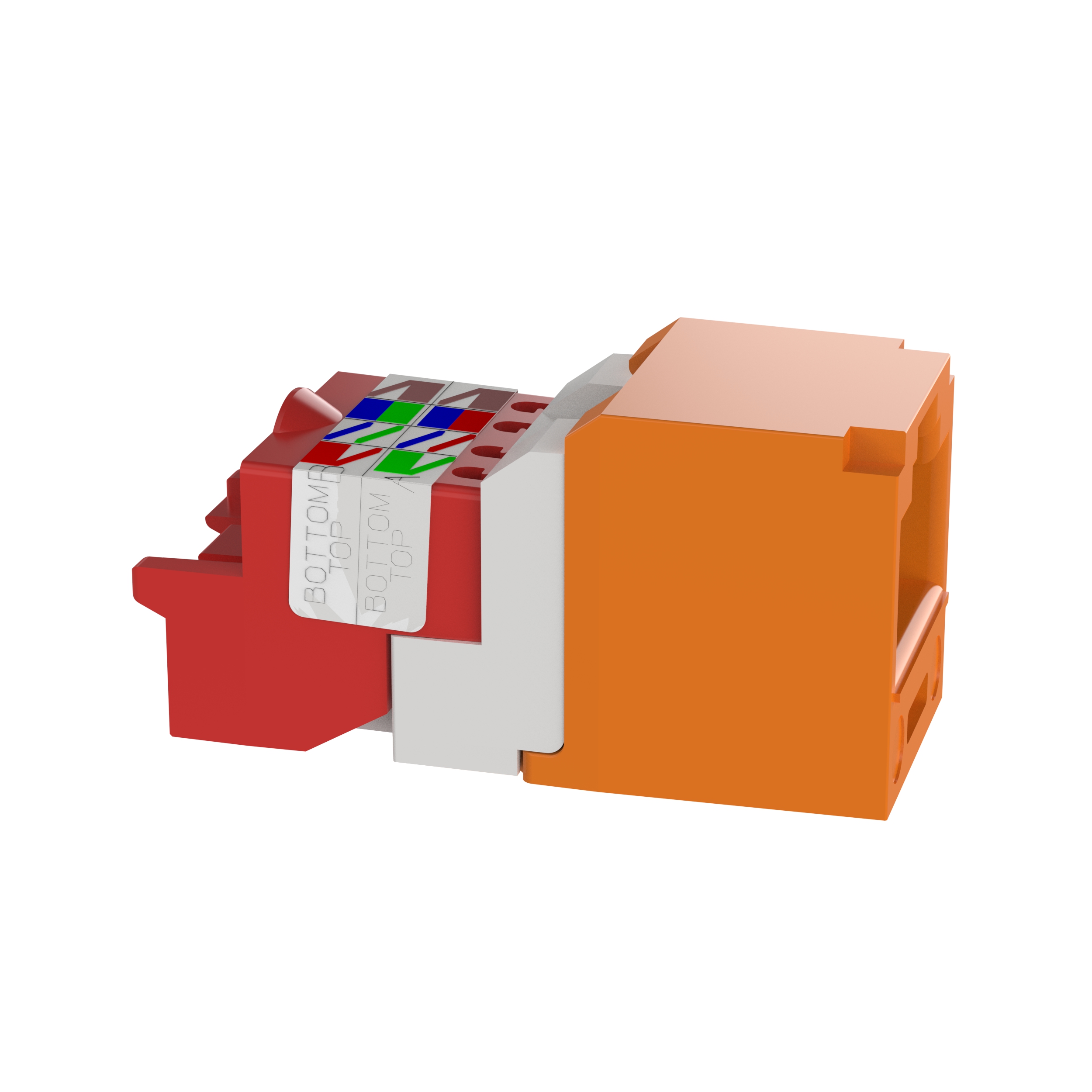 UTP RJ45 Cat 5e TP-Style Jack Module, Orange