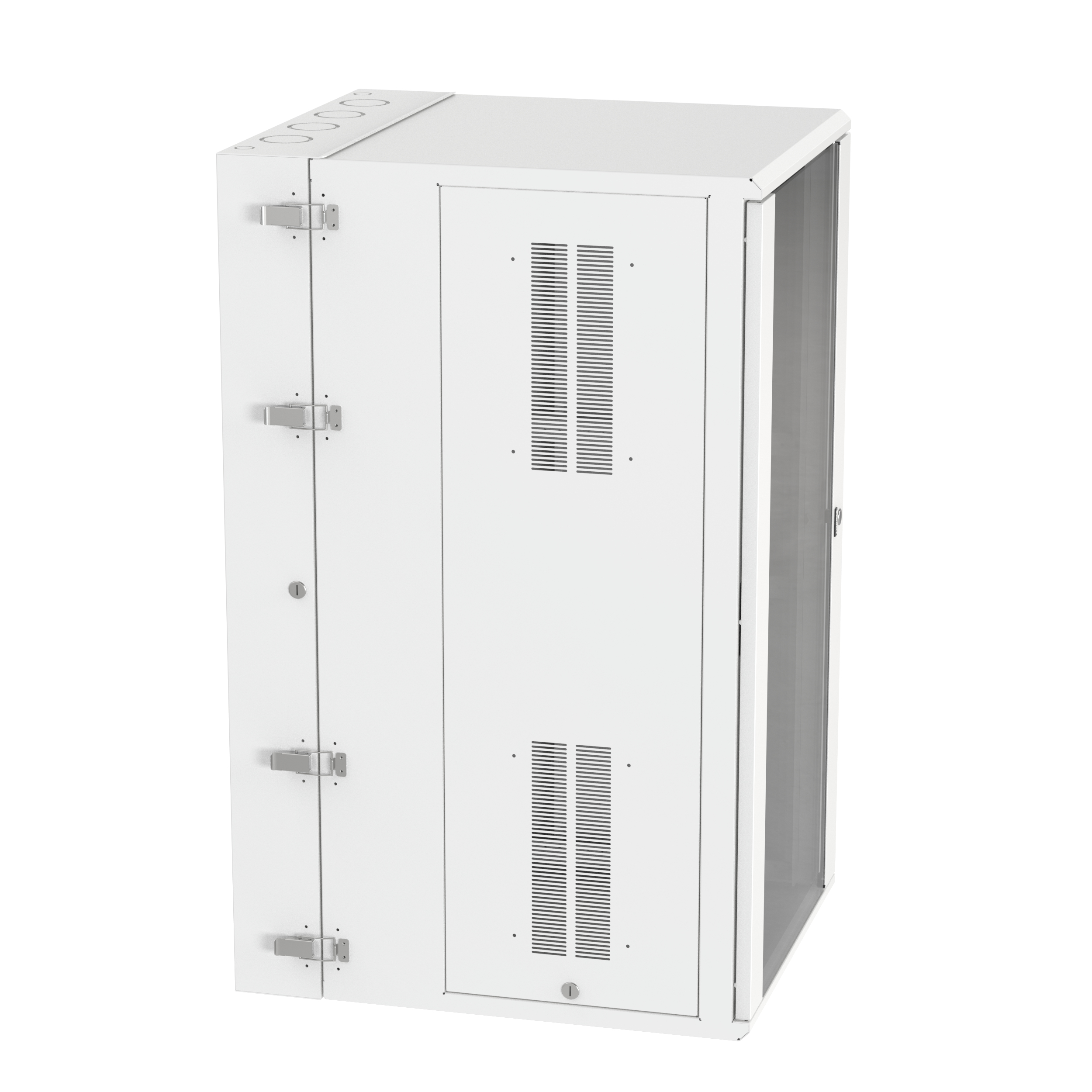 PanZone® Duvar Montajlı Kabin, 26RU, 30" Derinlik, Camlı Kapı, Beyaz