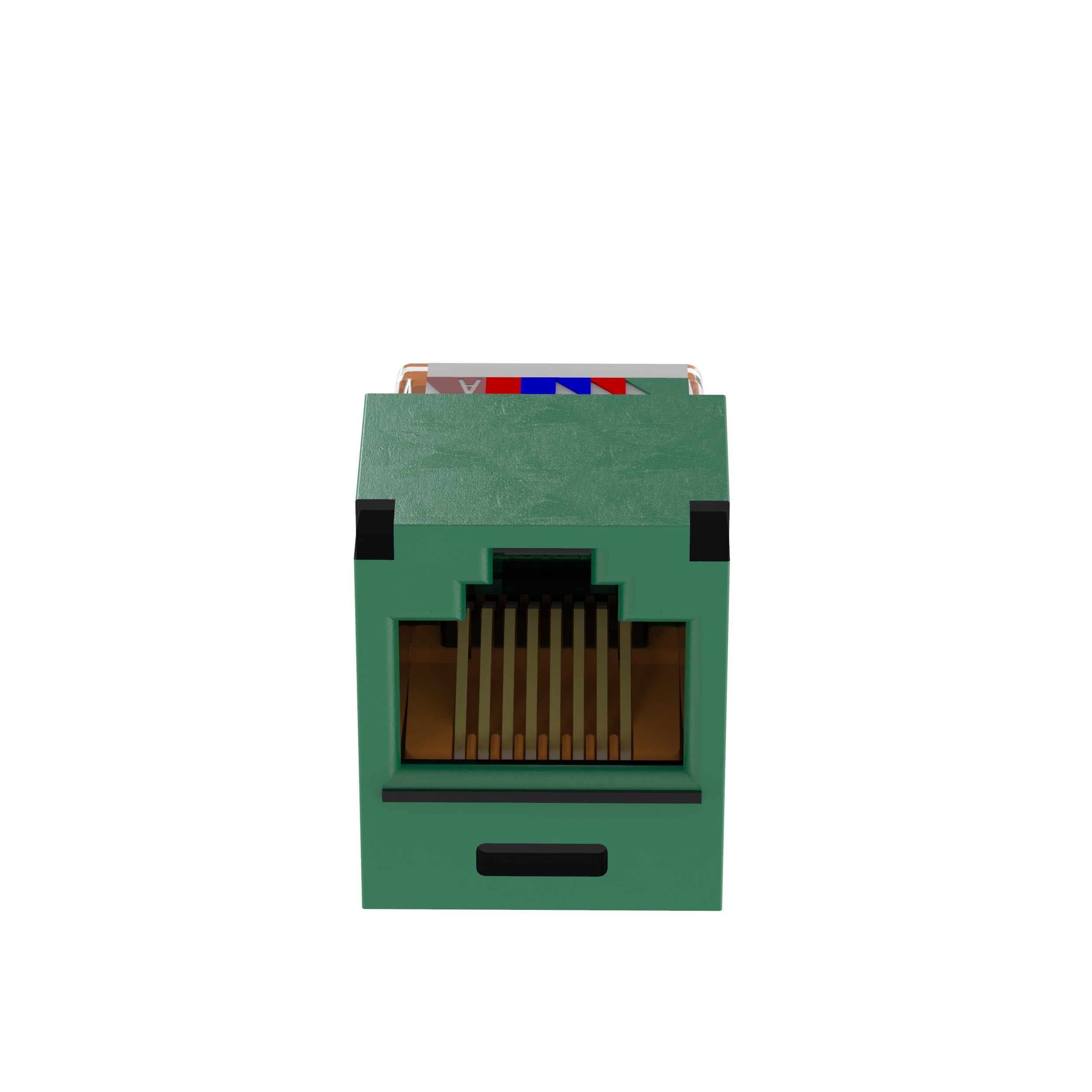 Twisted Pair RJ45 Cat 5e Çerçeve Soket Modülü, Yeşil