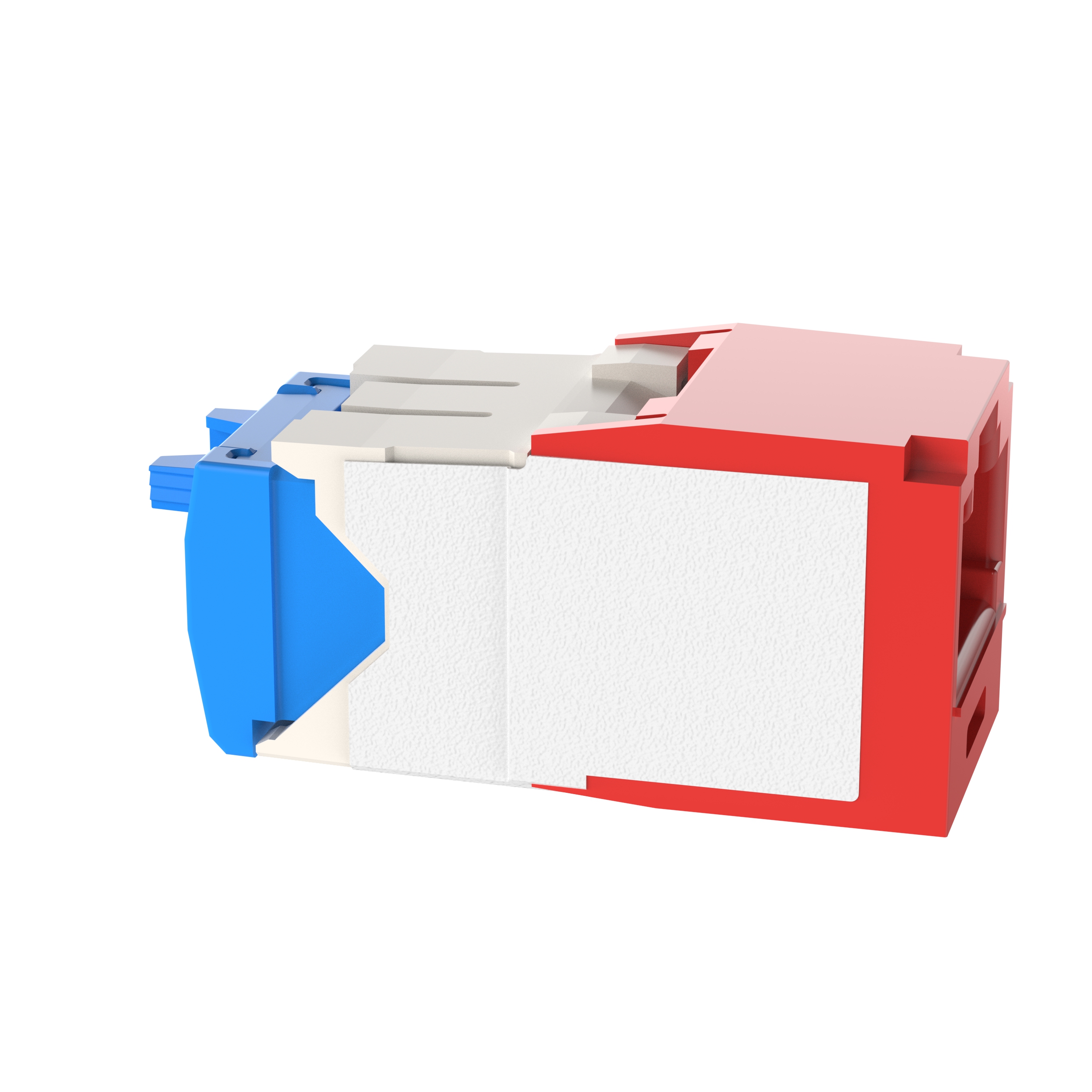 Twisted Pair RJ45 Cat 6A Kilitlemeli TG Jak Modülü, Kırmızı