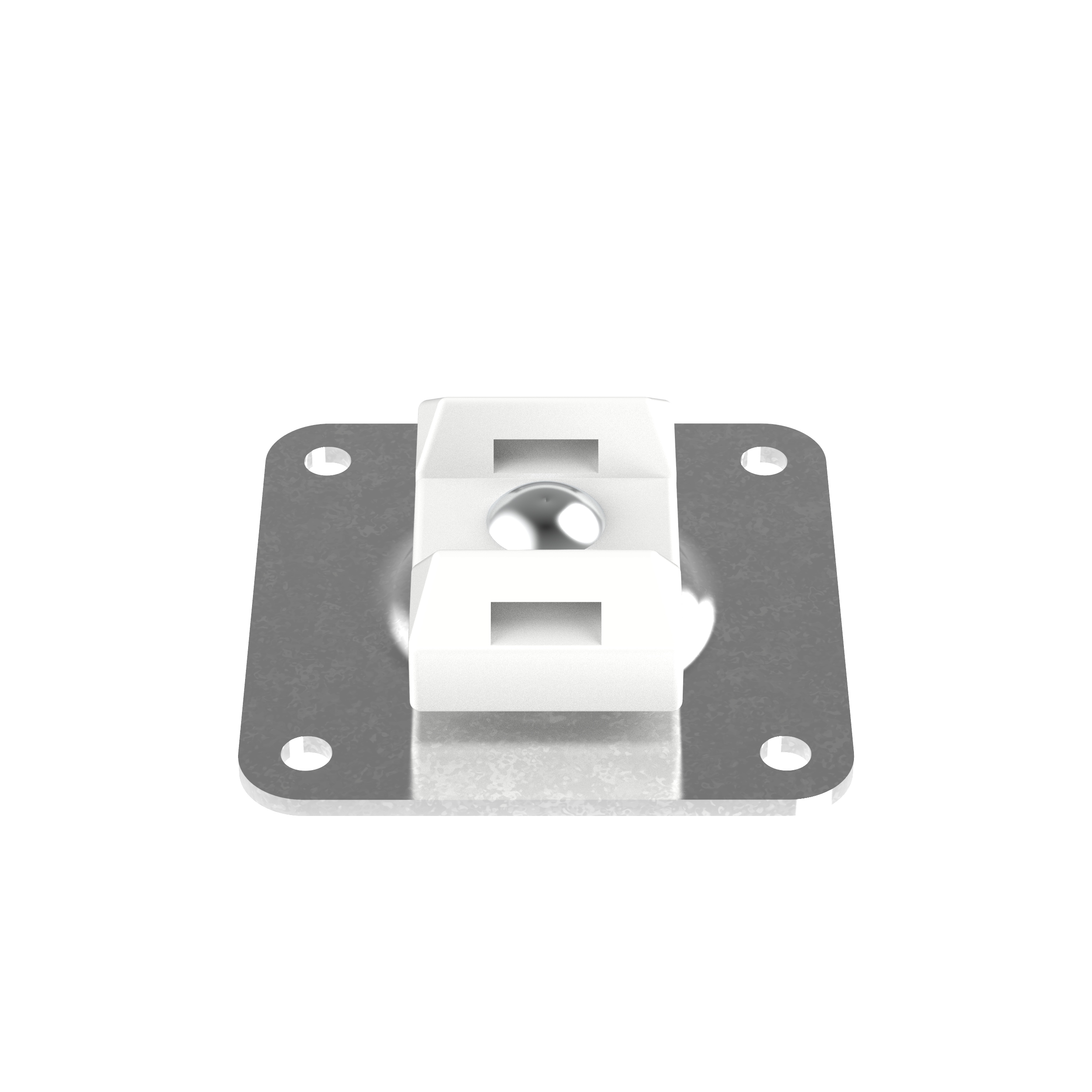Cable Tie Mount, Natural, PA6.6, Two-Part Epoxy, 1.125x1.125", PK200