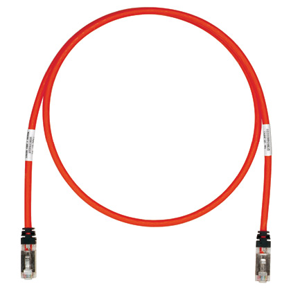 Cat 6A 26 AWG Ekranlı Yama Kablosu, 0.5 m, Kırmızı