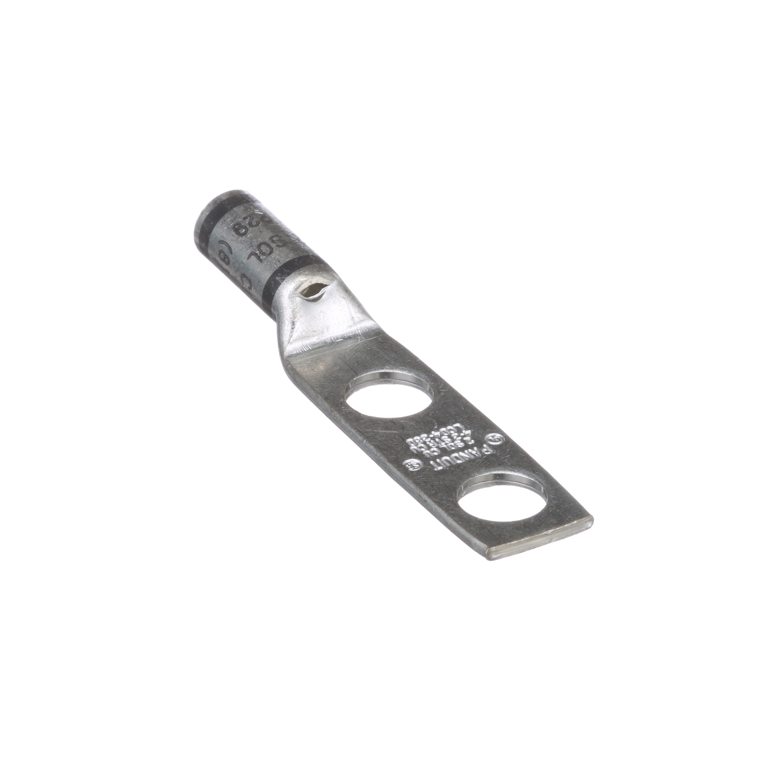 Bakır Standart Baral Sıkıştırma Pabuç, 2 Delikli, 4 AWG, 3/8 Somun, 1 inç Boşluk