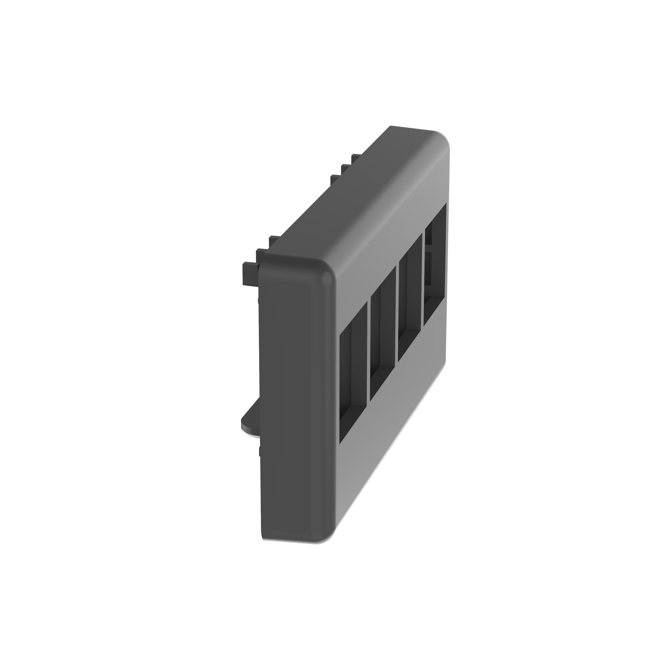 NetKey® Mobilya Yüz Paneli, 4 Port, Siyah