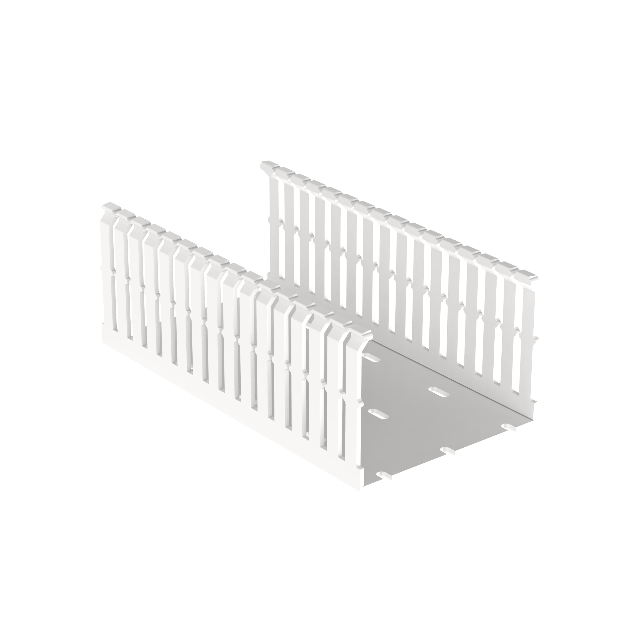 Dar Oluklu Kablo Kanalı, PVC, 101,6 mm x 76,2 mm x 1828,8 mm, Beyaz