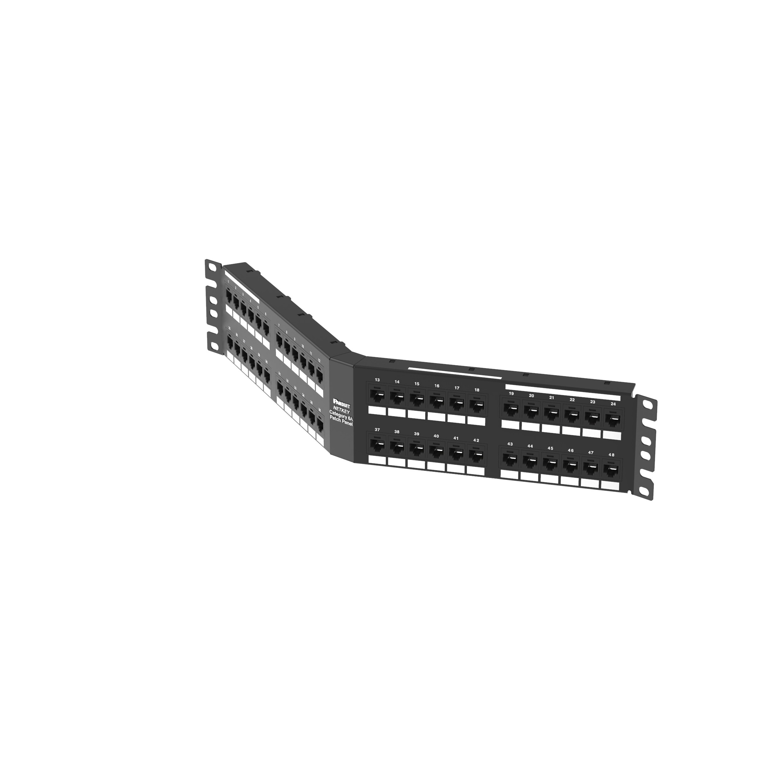 Cat 6A Dik Açılı Keystone Yama Paneli, 2 RU