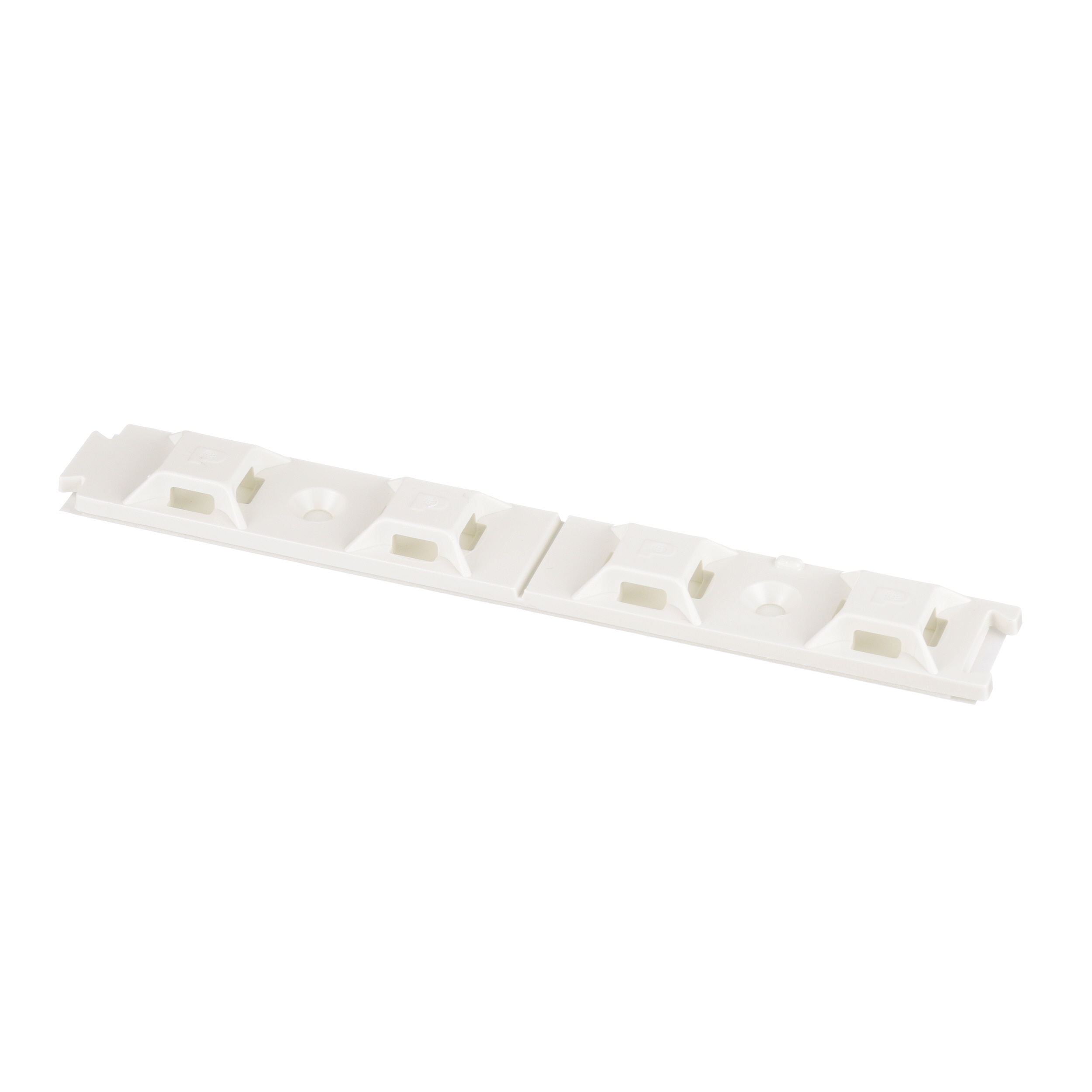 Cable Tie Mount, White, ABS, Rubber Adh., 19x130.3mm, PK100