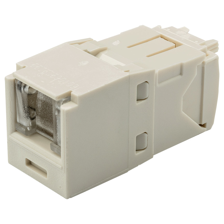 Mini-Com® RJ45 Cat 6 Shuttered TG Jack Module, IW