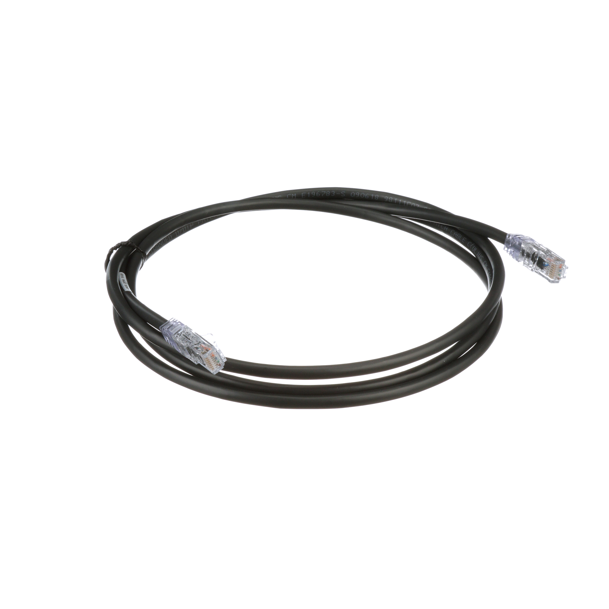 Cat 6A 24 AWG UTP Bakır Yama Kablosu, 0.5 m, Siyah