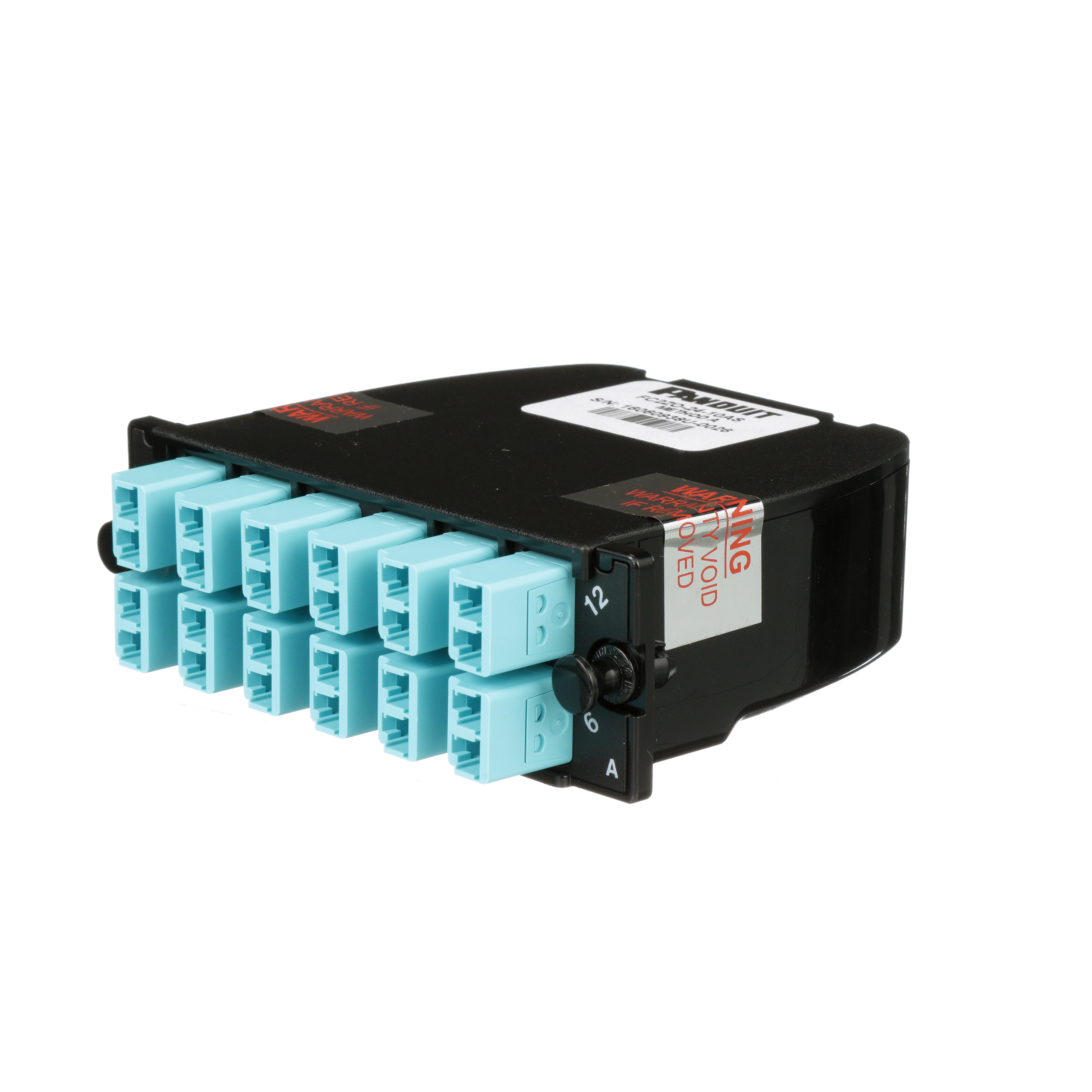 OM4 24-FIBER TOTAL, AQUA ADAPTER, ZIRCONIA SPLIT SLEEVE, OPTIMIZED LOW LOSS, LC DUPLEX TO MTP (MALE); METHOD B - B1 (1-1 ARRAY)