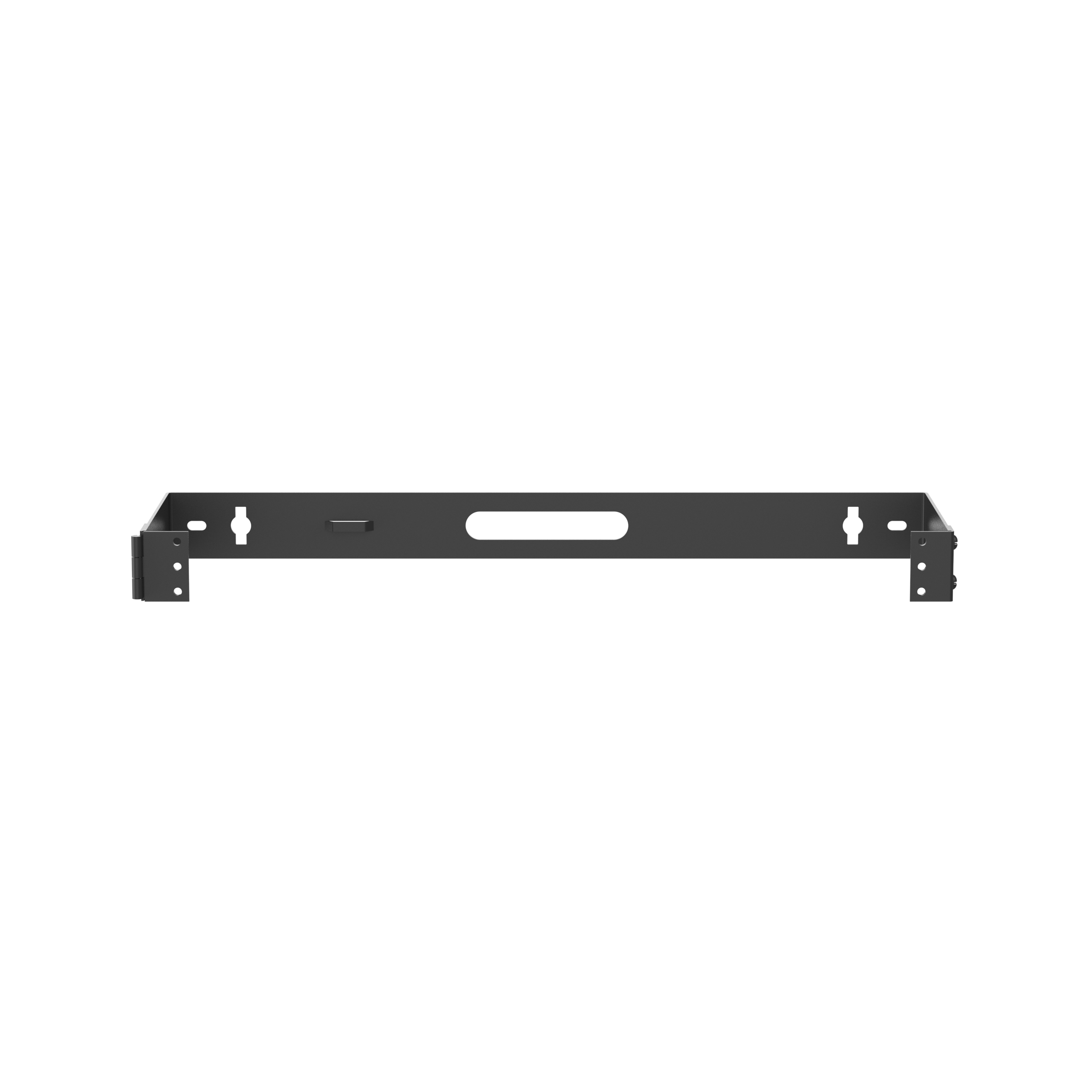 Hinged Wall Mount Bracket, 1RU, 6.26 in. Deep, Black