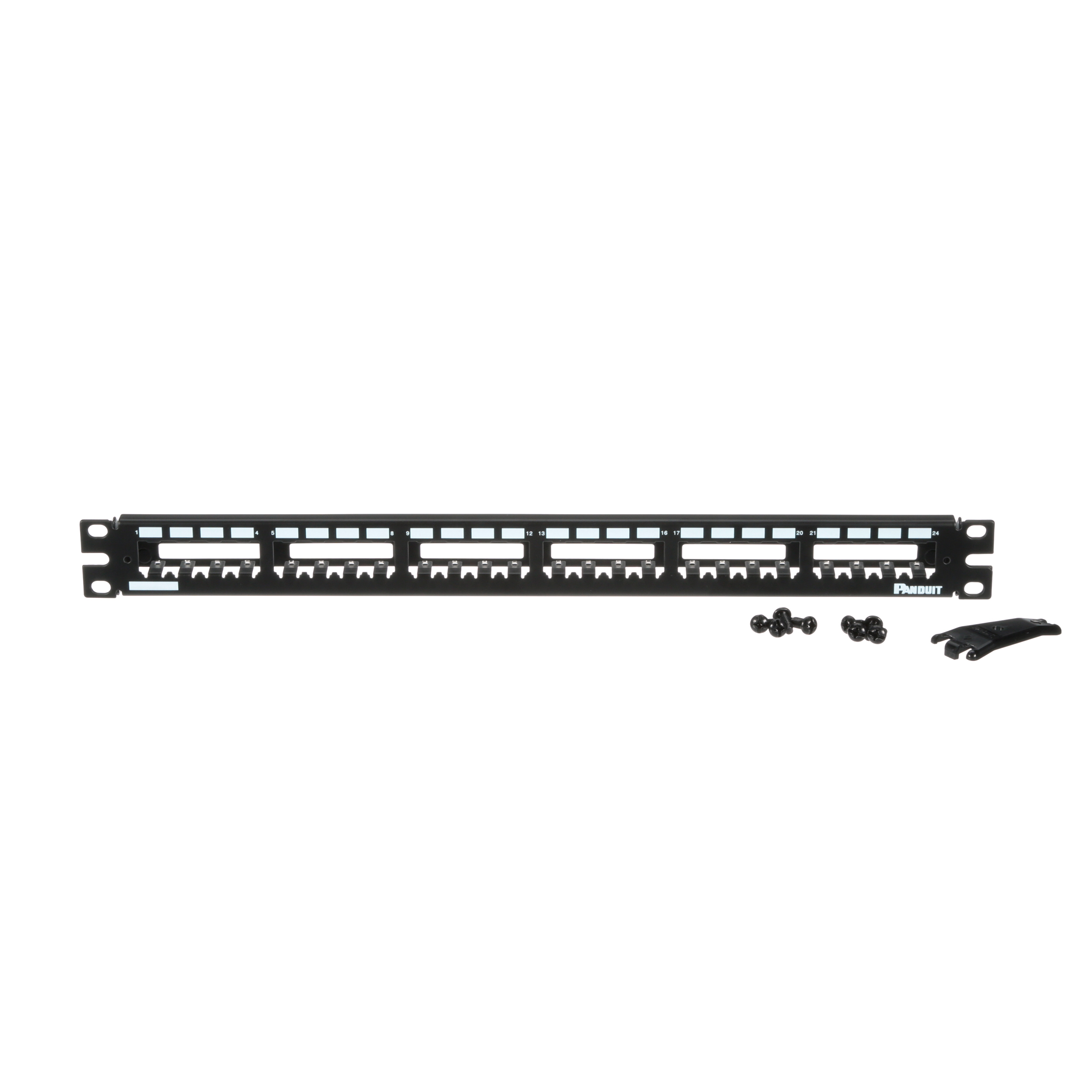 Mini-Com® Tam Metal Patch Panel, 24 port, 1 RU, BL
