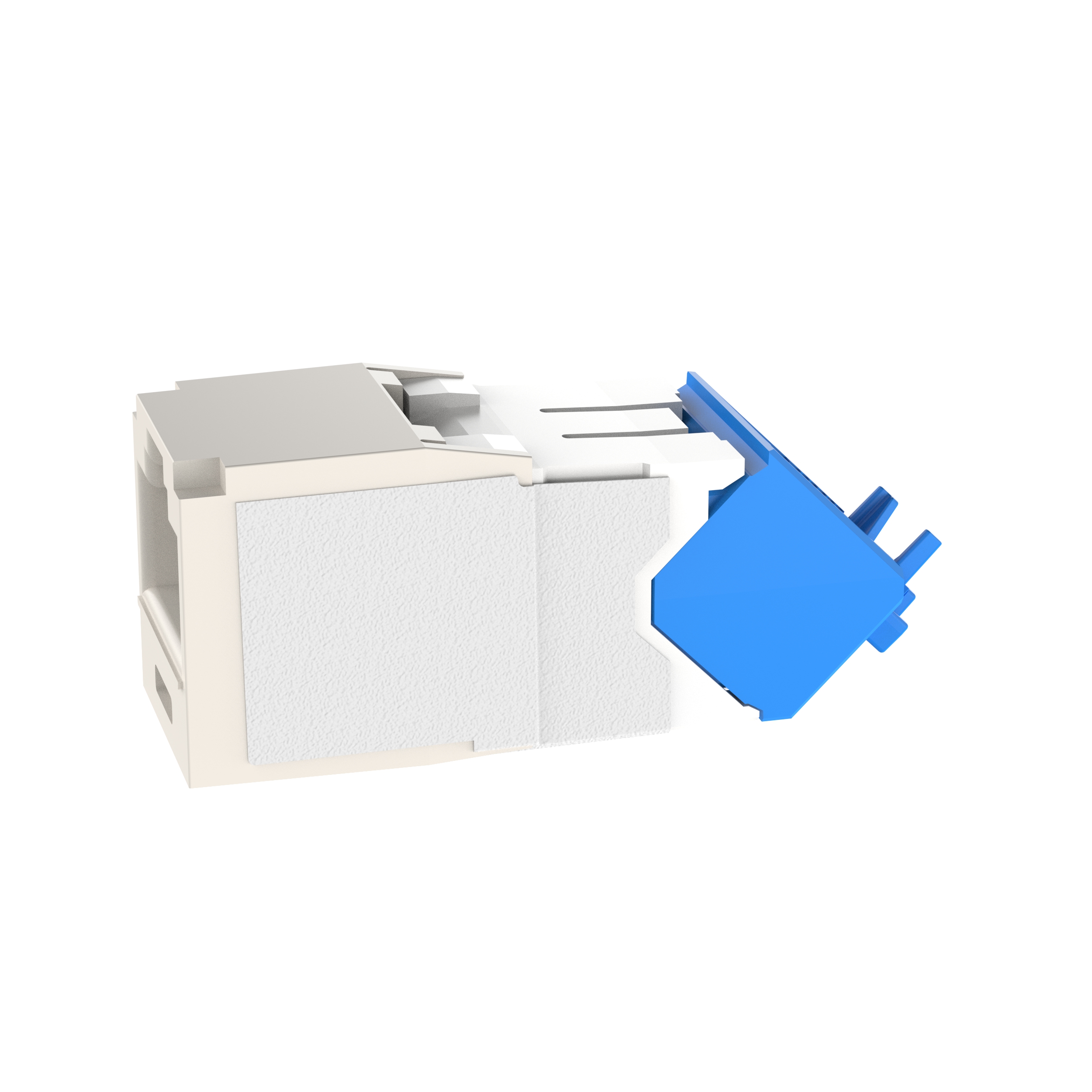 Twisted Pair RJ45 Cat 6A Yukarı/Aşağı TG Jak Modülü, Beyaz