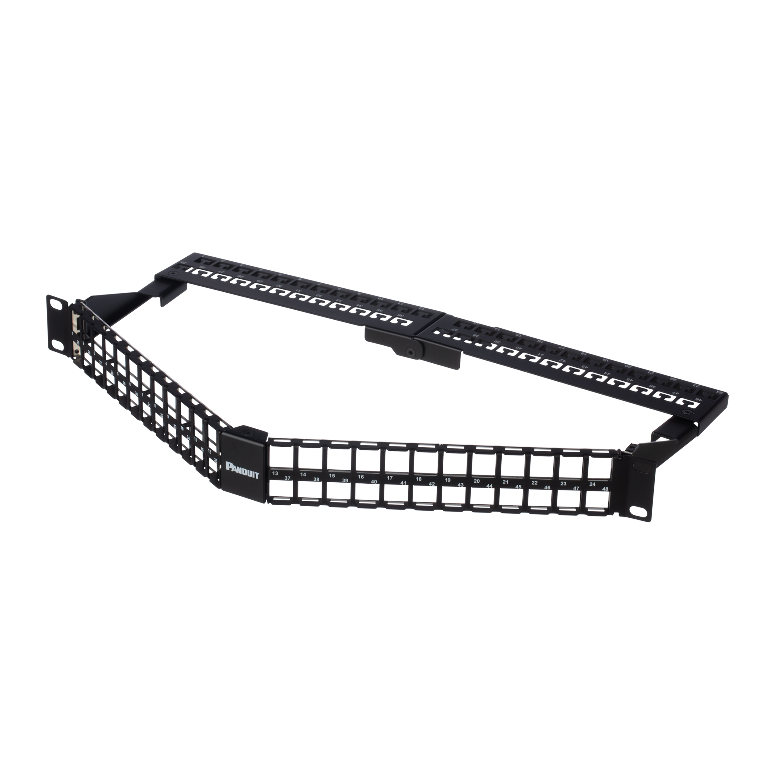 Keystone Açılı Tamamı Metal Patch Panel, 48 Port, 1 RU