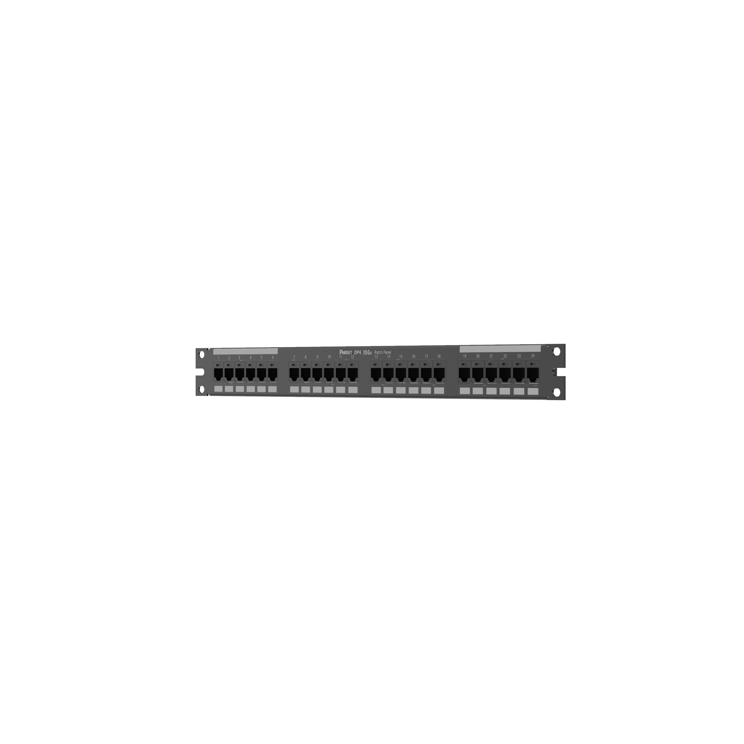 Cat 6A Punched Patch Panel, 24 Port, 1 RU, BL