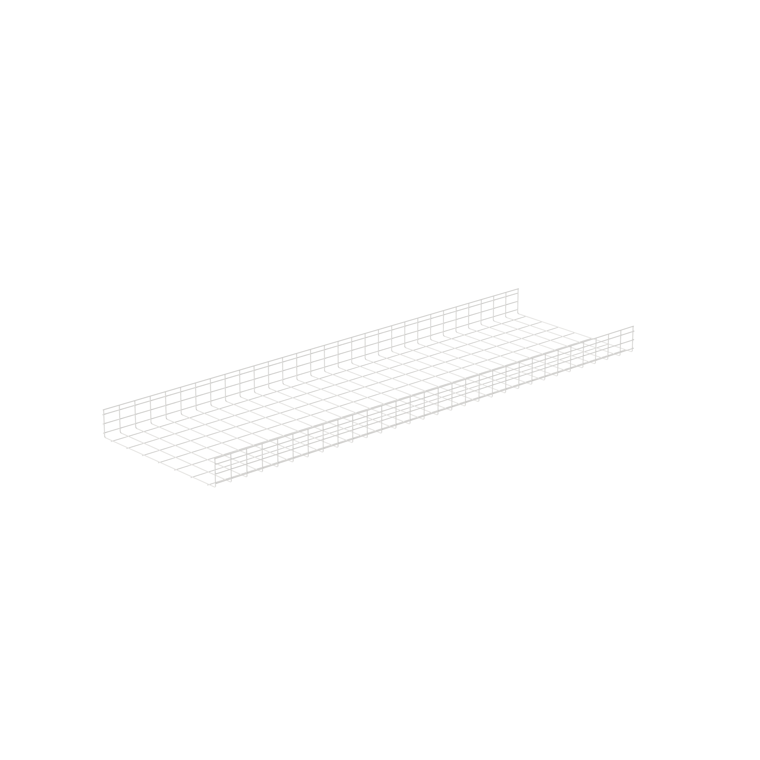 Kablo Sepeti 6" Yükseklik x 36" Genişlik, Beyaz Toz Kaplı