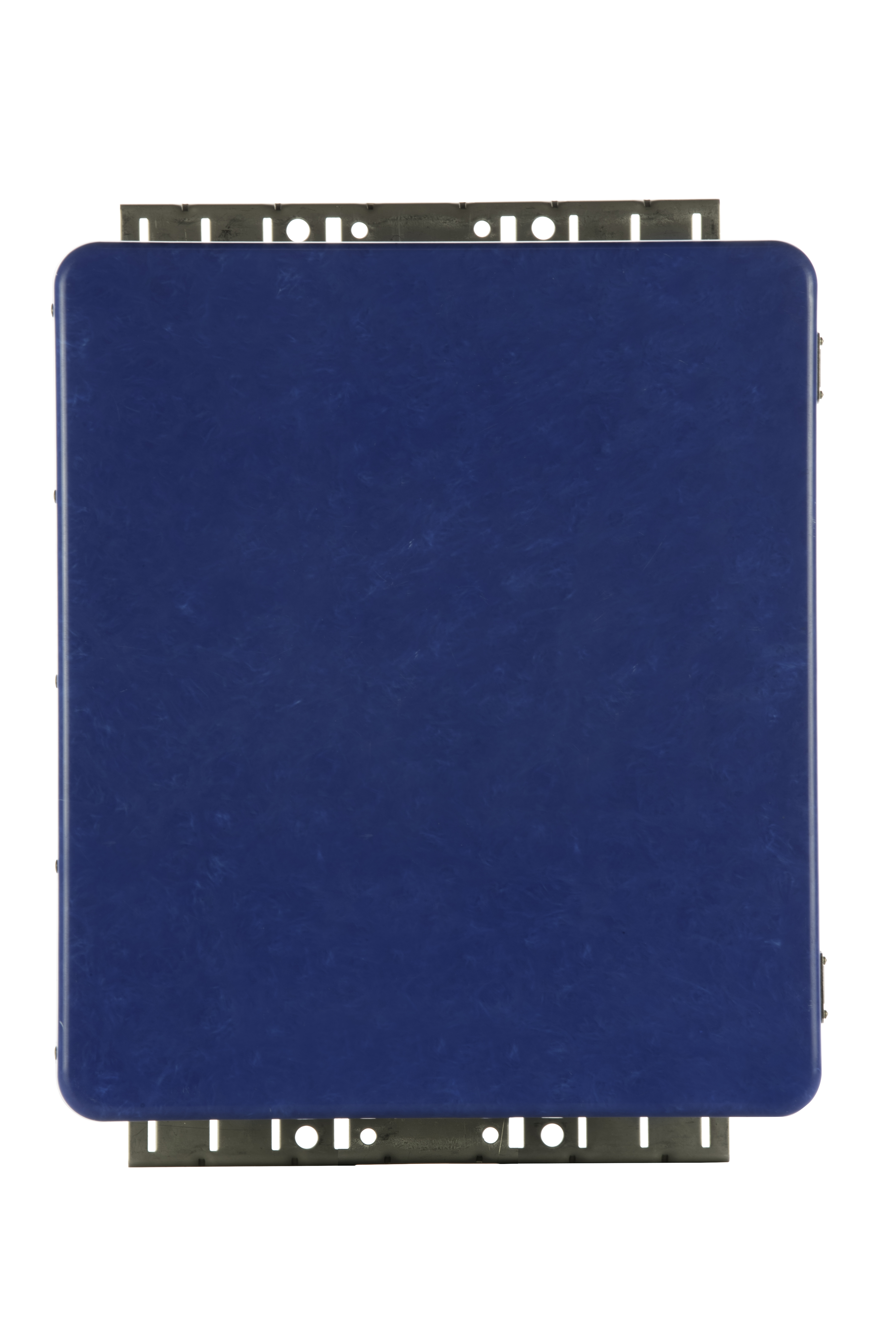 NEMA 4X Wireless Security Enclosure, 14" x 12" (356mm x 305mm), Blue; Pre-installed with pre-fabricated backplane, 4CS-1/2 Electrical box, pole mounting bracket, (2) NEMA 4X Compression fittings, includes UTP connectivity kit