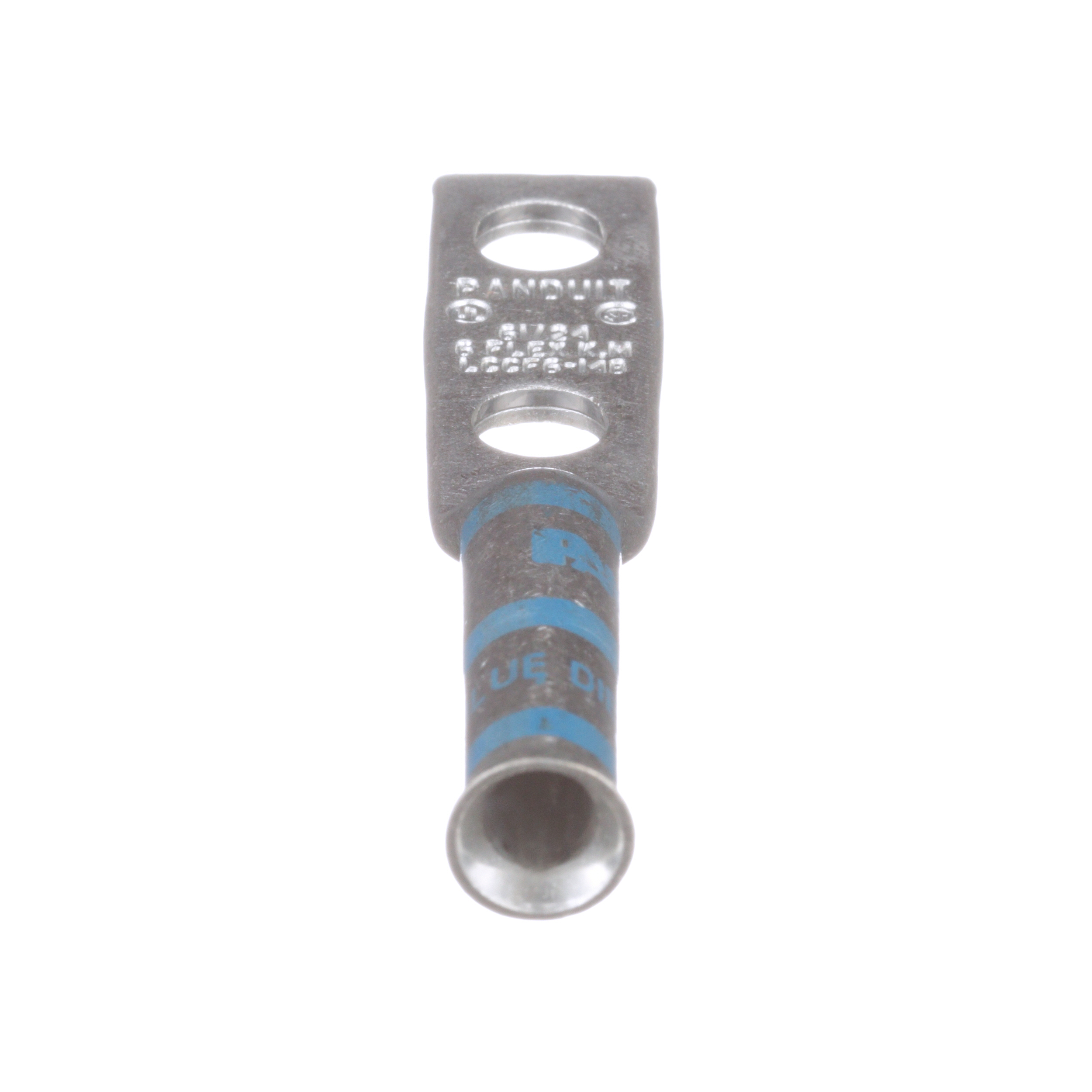 Bakır Uzun Çanaklı Sıkıştırmalı Genişletilmiş Yuva, 2 Delikli, 6 AWG Esnek, 1/4 Saplama, 3/4 Boşluk
