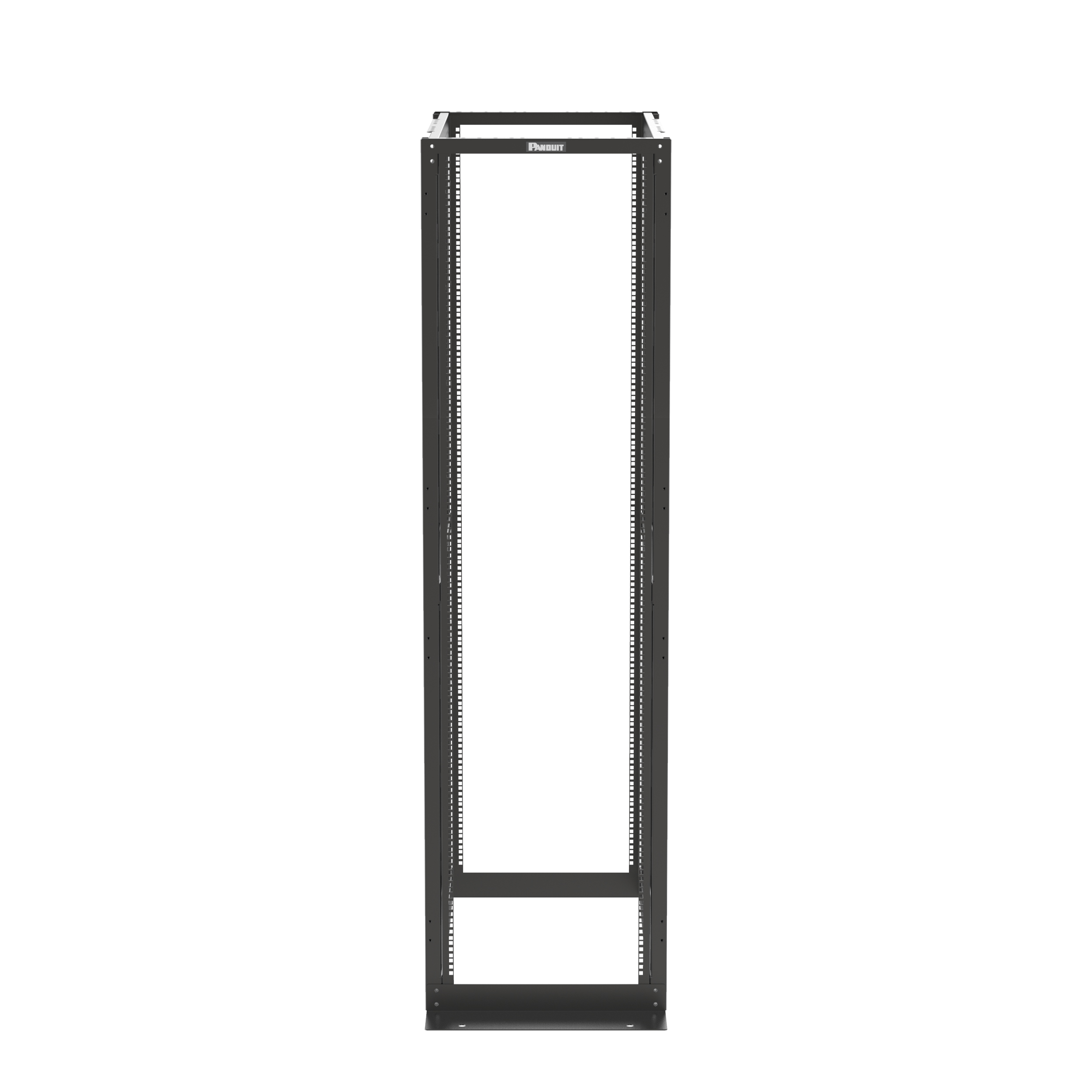 4 Post Rack, 45RU, 41.5 in. Derin, Kafes Somun E-Rayları, Siyah
