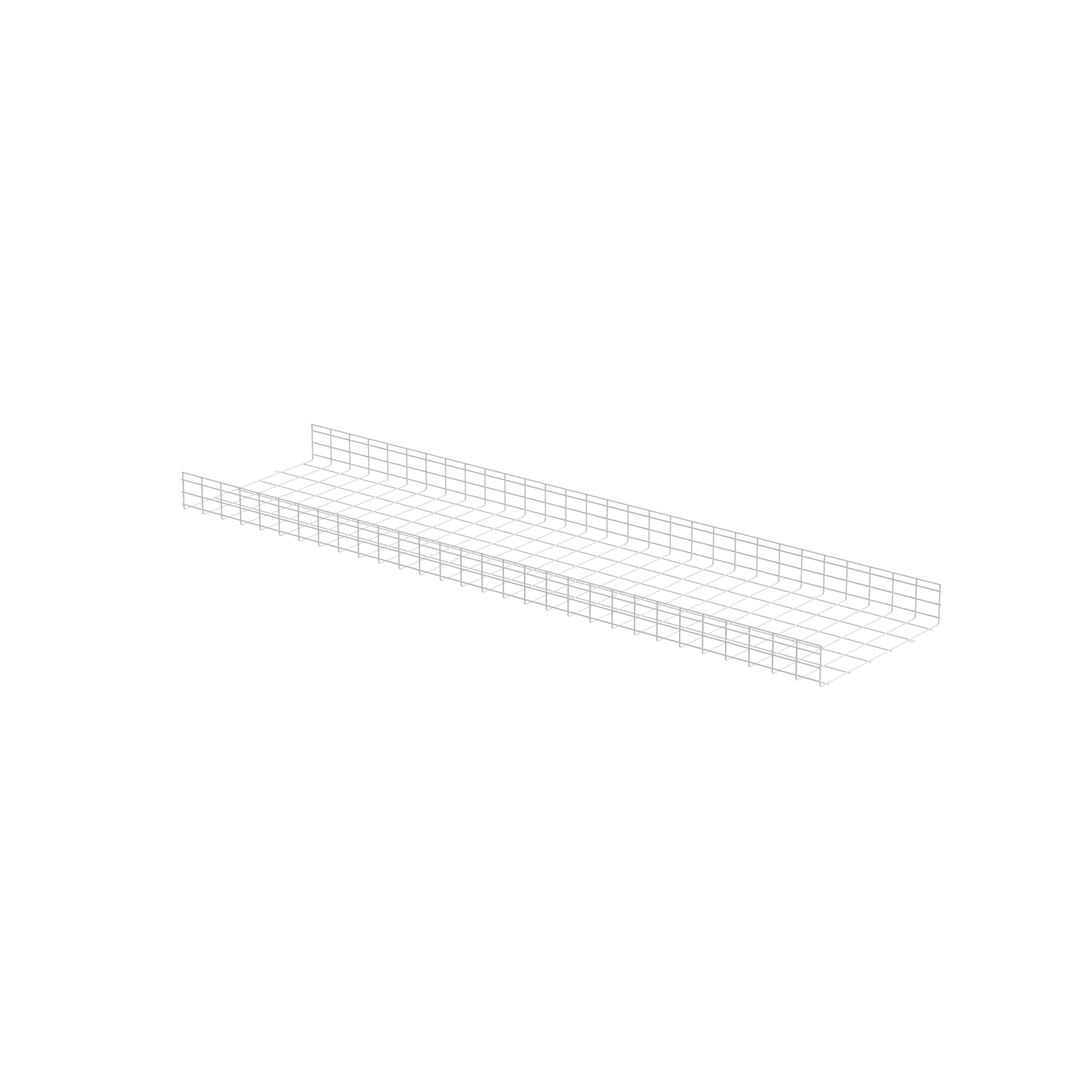 Kablo Sepeti 6" Yükseklik x 30" Genişlik, Beyaz Toz Kaplı