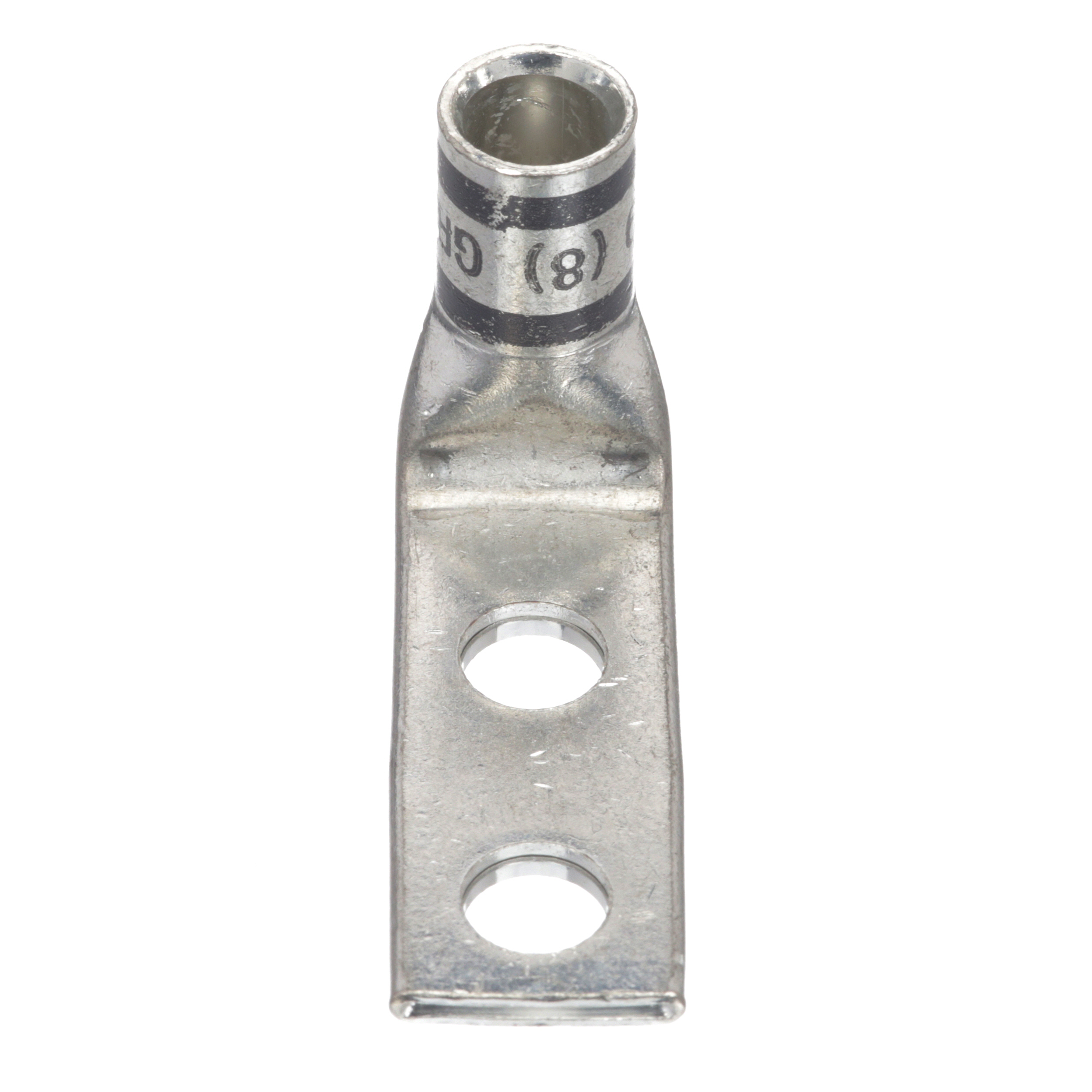 Cosse 4 AWG 90° Cu;2 trous 1/4″;espace. 0,63″;fût stand.;fenêtre inspect.;Cdt.50 Cosse 4 AWG 90° Cu;2 trous 1/4″;espace. 0,63″;fût stand.;fenêtre inspect.;Cdt.50