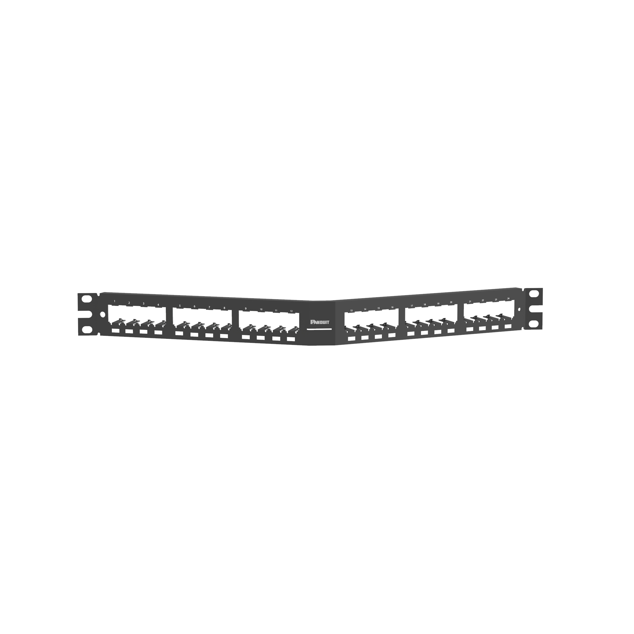 Mini-Com® Dik Açılı Yama Paneli, 24 port, 1 RU, BL