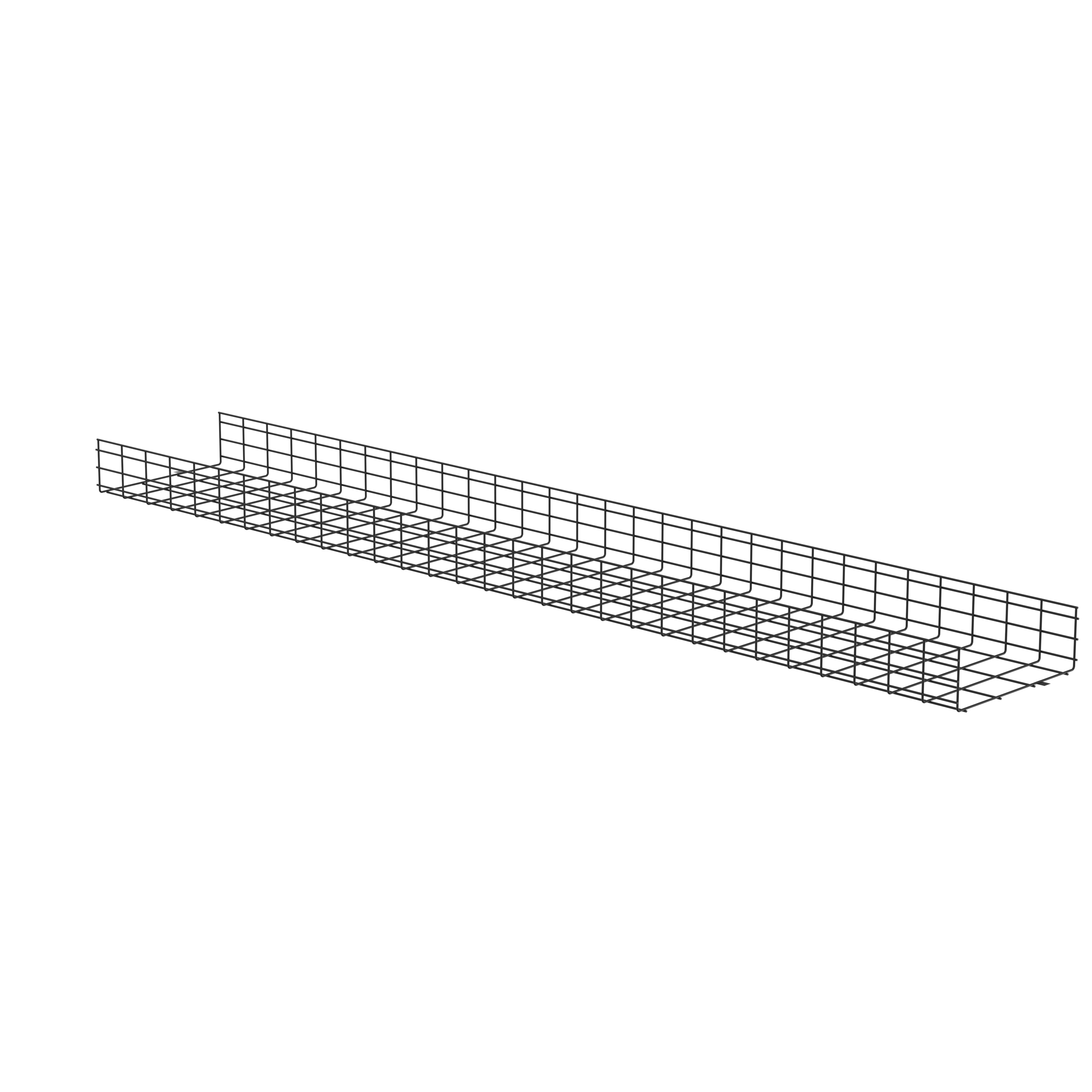 Kablo Sepeti 6" Yükseklik x 18" Genişlik, Siyah Toz Kaplamalı