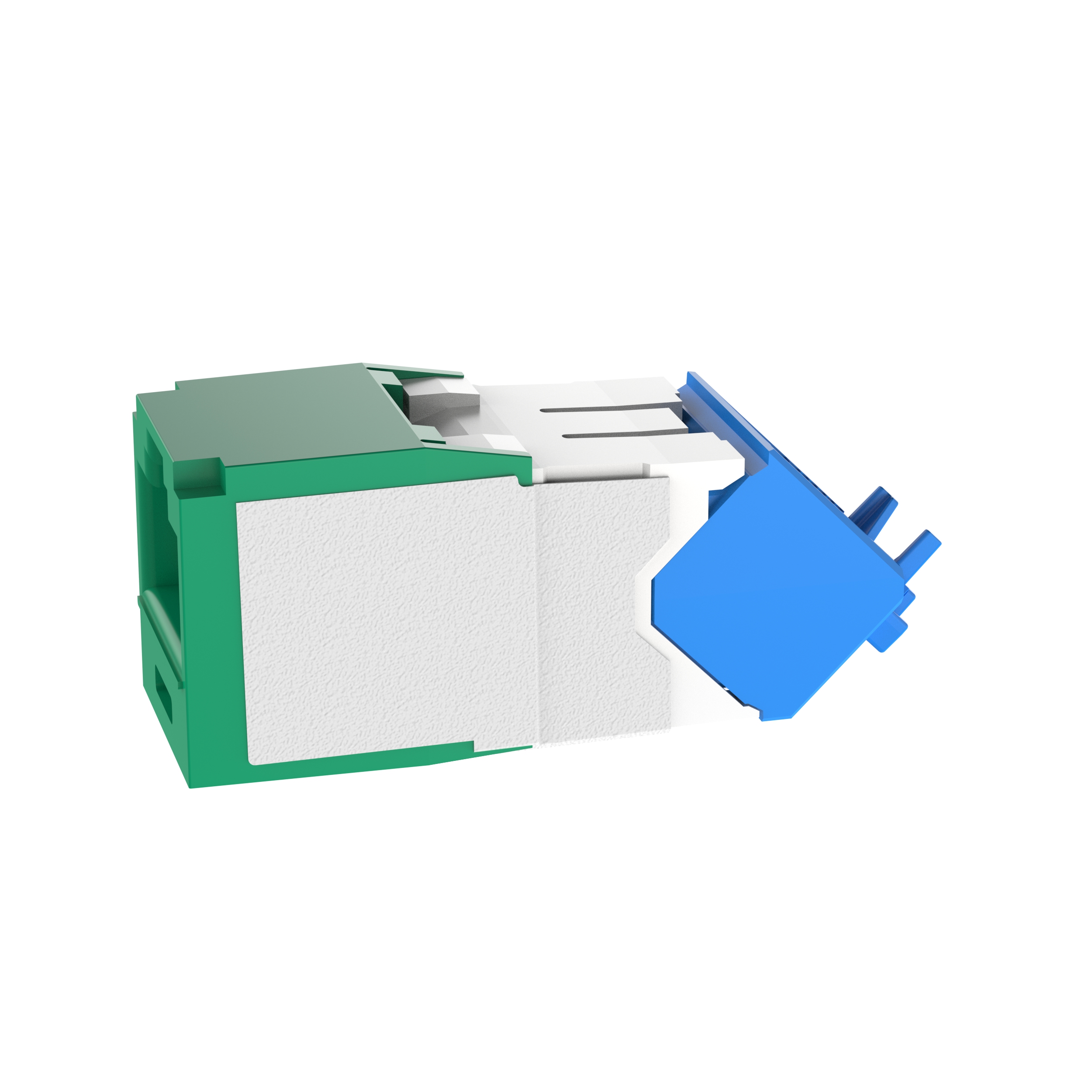 Twisted Pair RJ45 Cat 6A Yukarı/Aşağı TG Jak Modülü, Yeşil