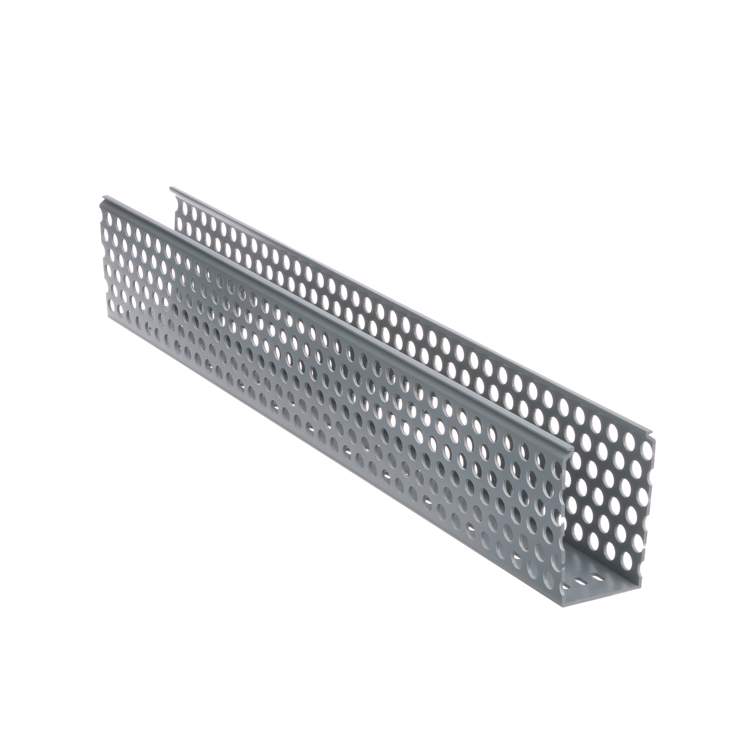 Yuvarlak Delikli Kablo Kanalı, PVC, 2" X 4" X 6', Açık Gri