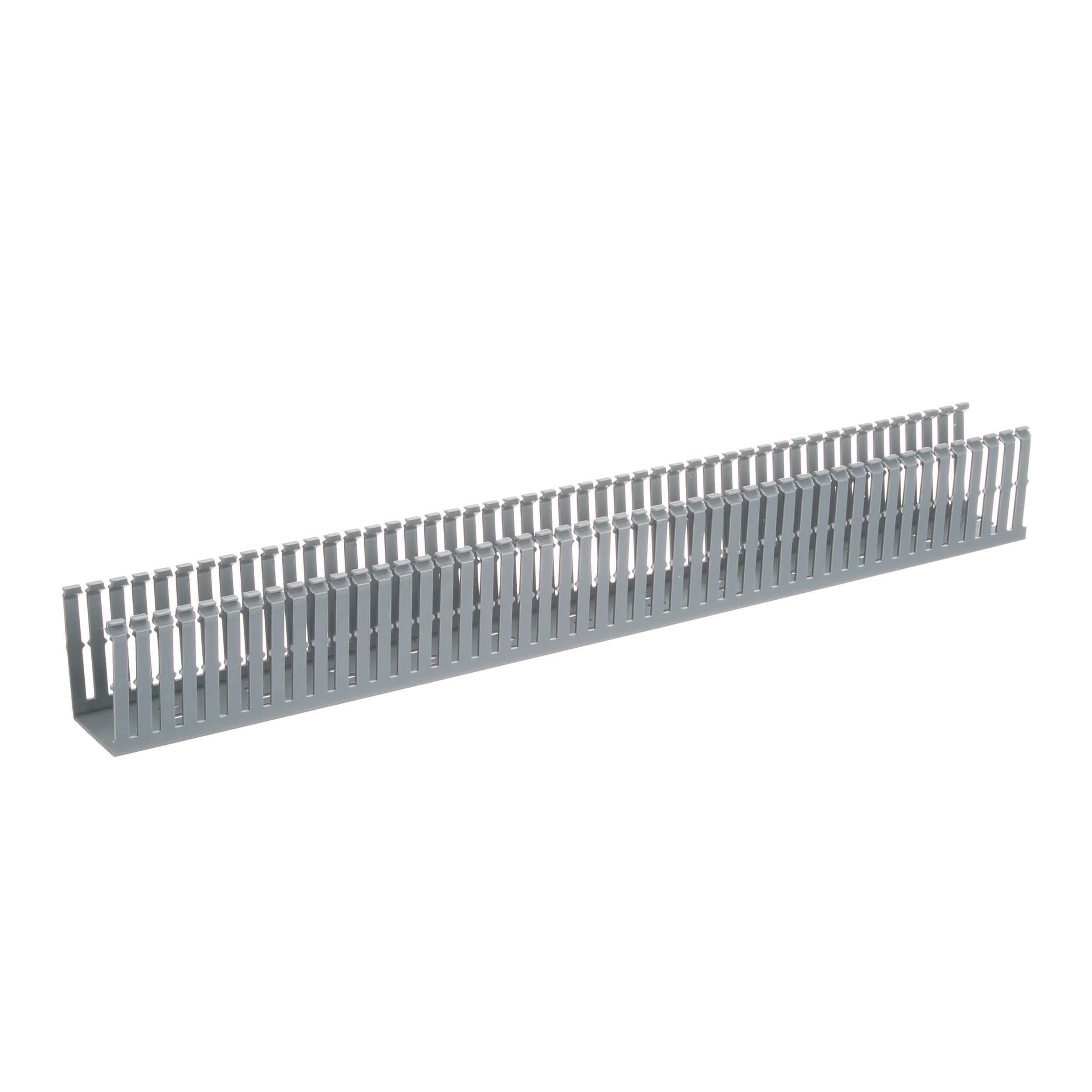 Dar Oluklu Kablo Kanalı, PVC, 5.08 cm x 7.62 cm x 1.83 metre, Açık Gri