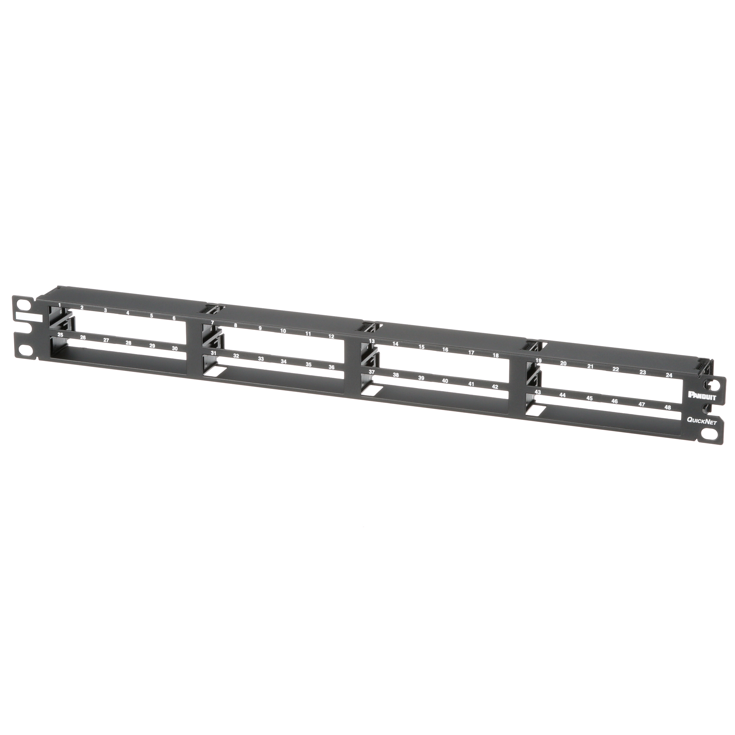 QuickNet™ Yama Paneli, 48 Port, 1 RU, Siyah