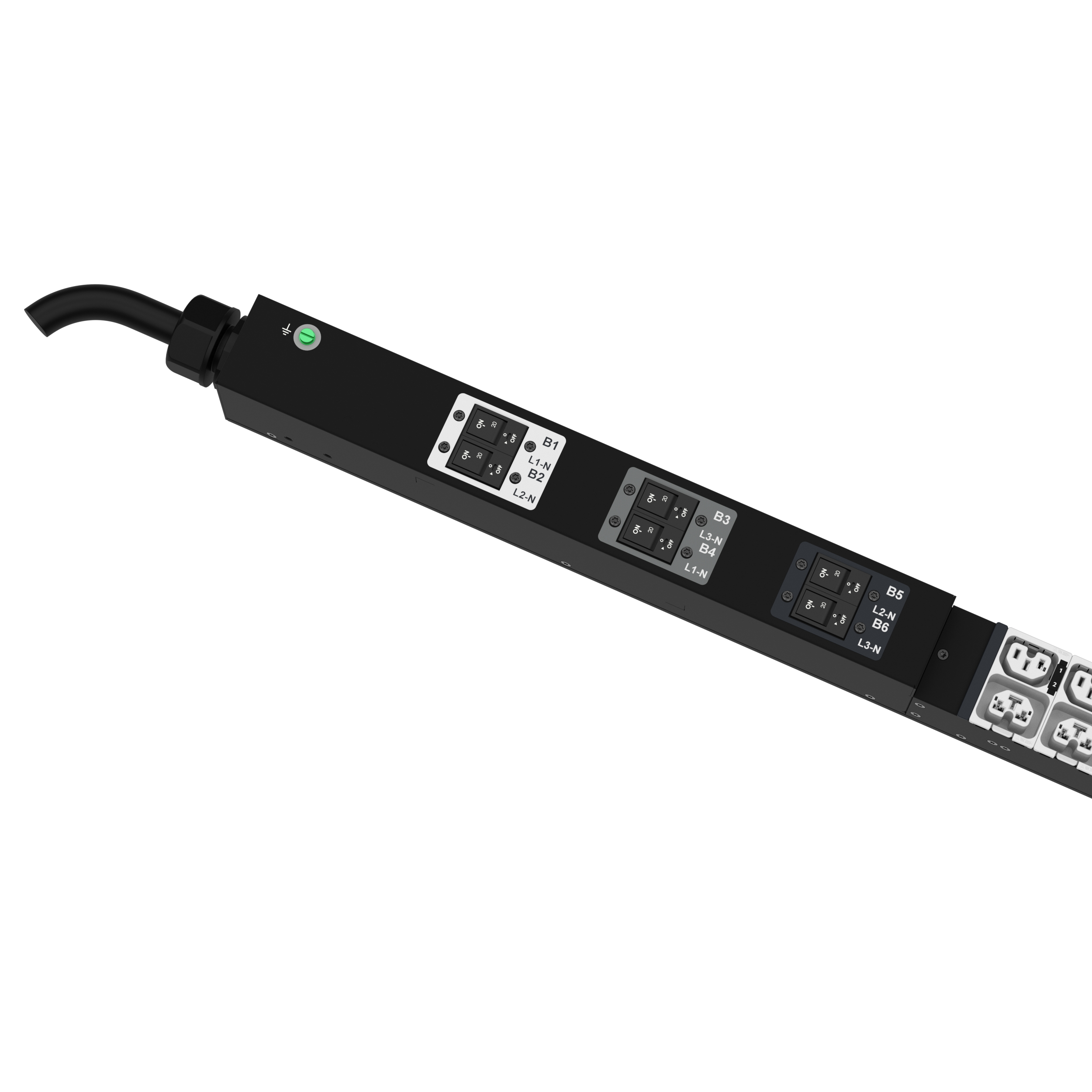 G6 MI Güç Dağıtım Birimi, 32A/30A, (24)C13/C15, (24)C13/15/C19/C21, IEC 60309 3P+N+E 6h