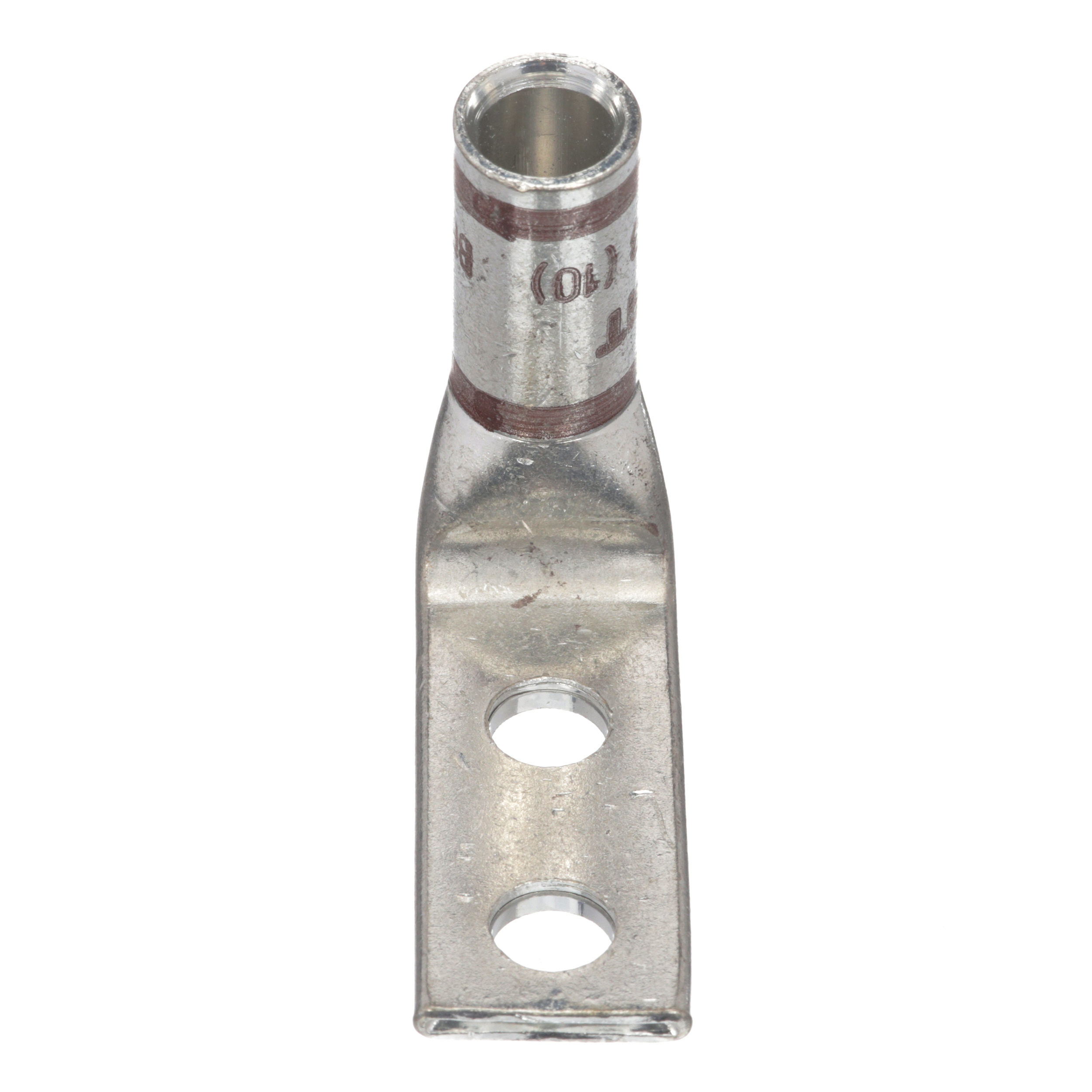 Cosse 2 AWG 90° Cu;2 trous 1/4&Prime;;espace. 0,63&Prime;;fût stand.;fenêtre inspect.;Cdt.25