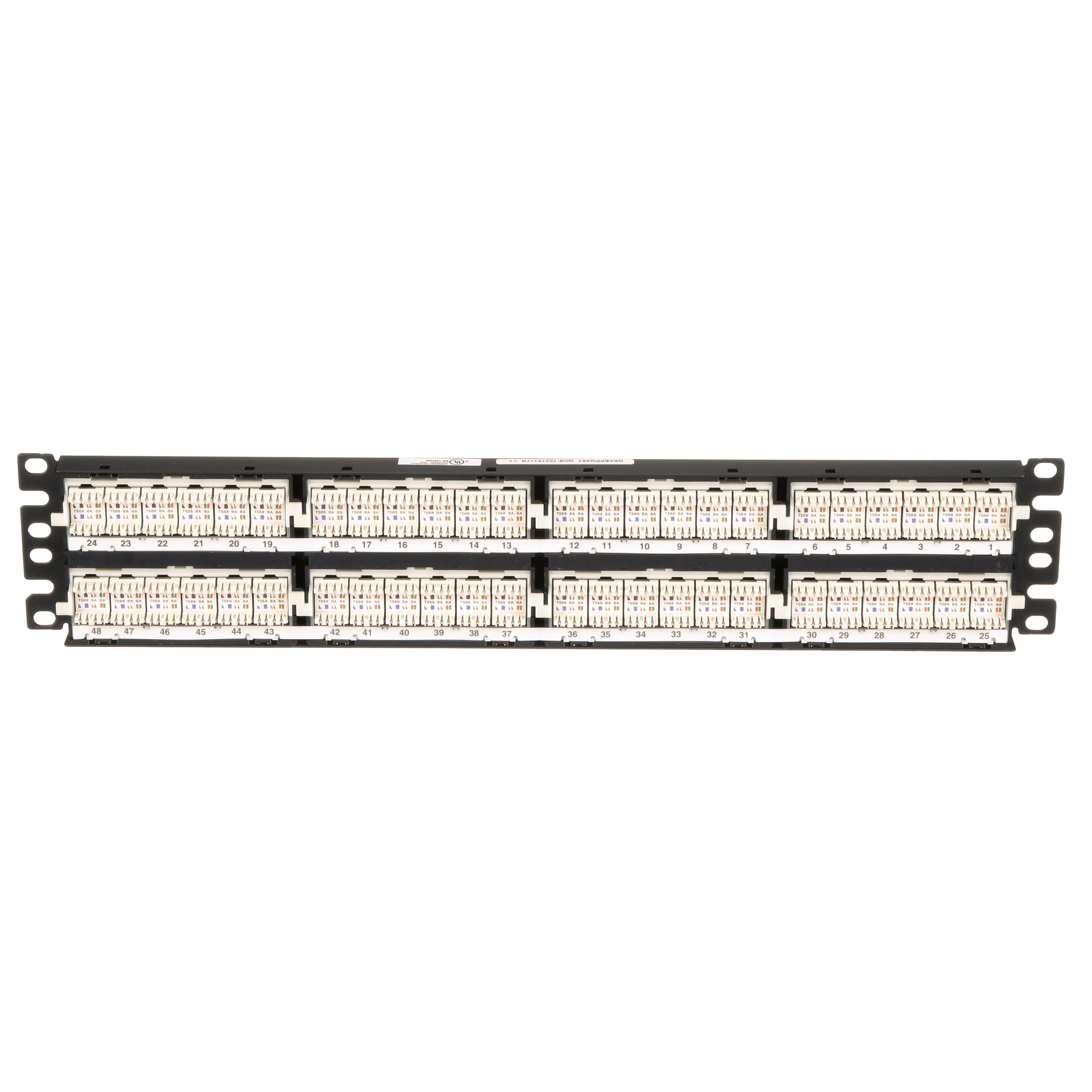 Keystone Cat 5e Punchdown Panel, Flat, 48-Port