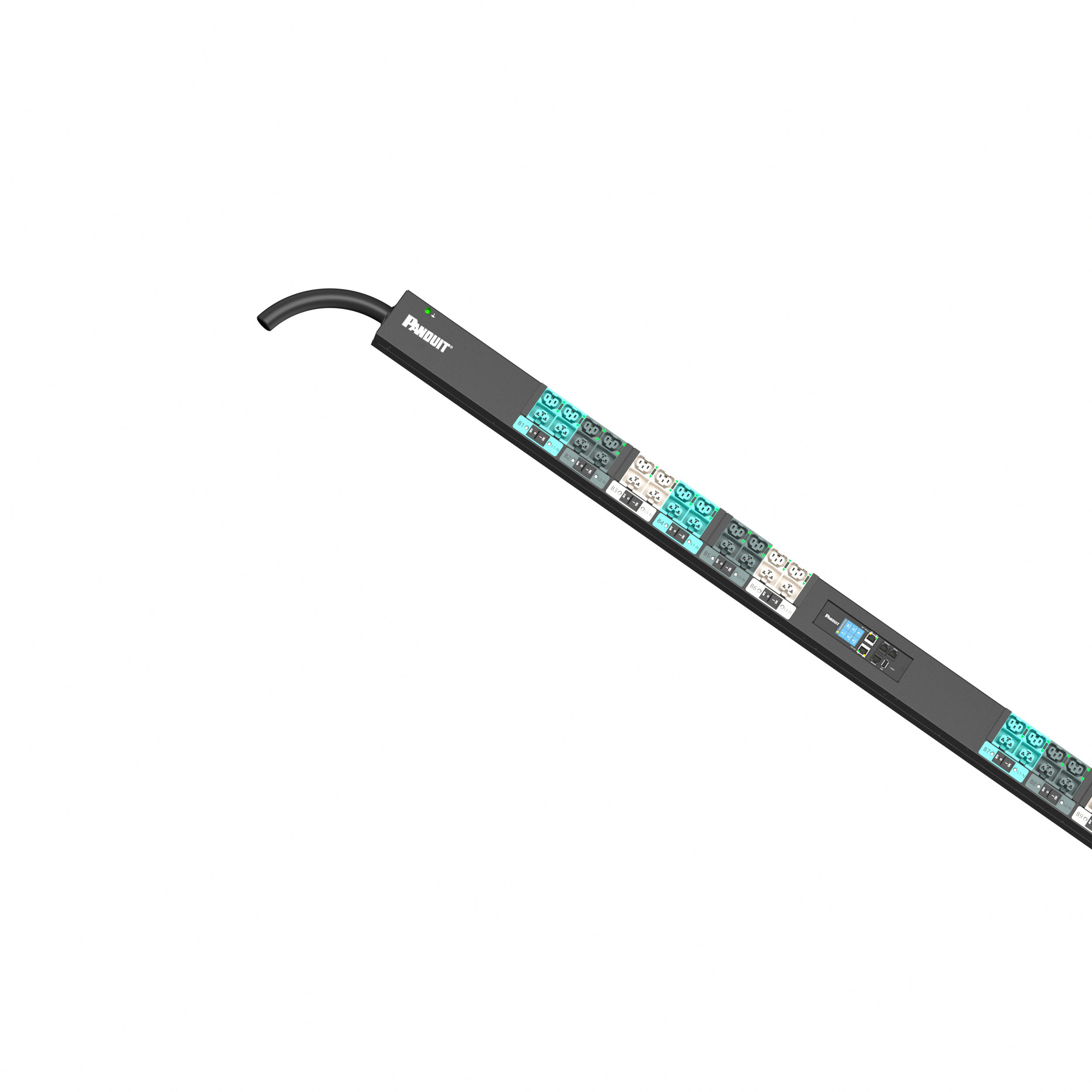 EL2P MSPO PDU, 63/60 AMP, (24)C13/C15, (24)C13/C15/C19/C21, IEC 60309 3P+N+E 6h 63A/60A (IP44), SİYAH