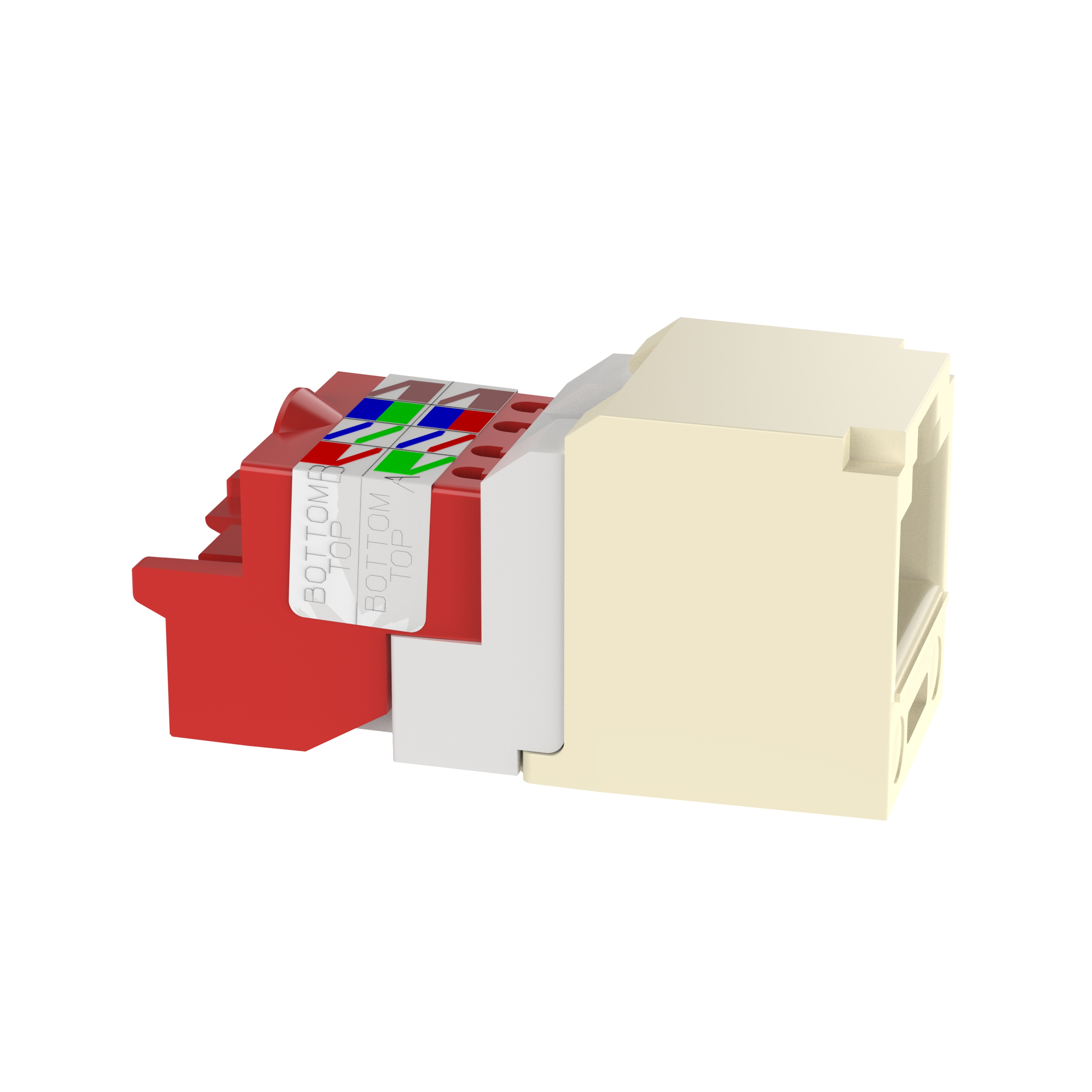 UTP RJ45 Cat 5e TP-Style Jack Module, Electric Ivory