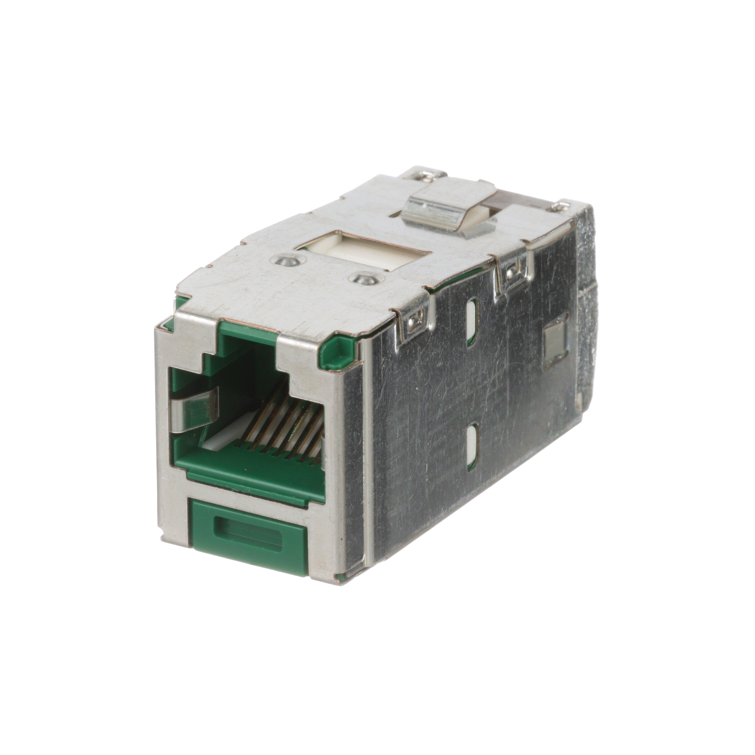 STP RJ45 Cat 6A Sonlandırma Jak Modülü, Yeşil