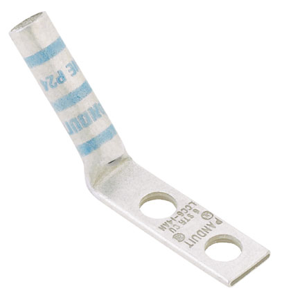 CuLugFLB,2Hole,#6AWG,1/4,.63,45°PKG50