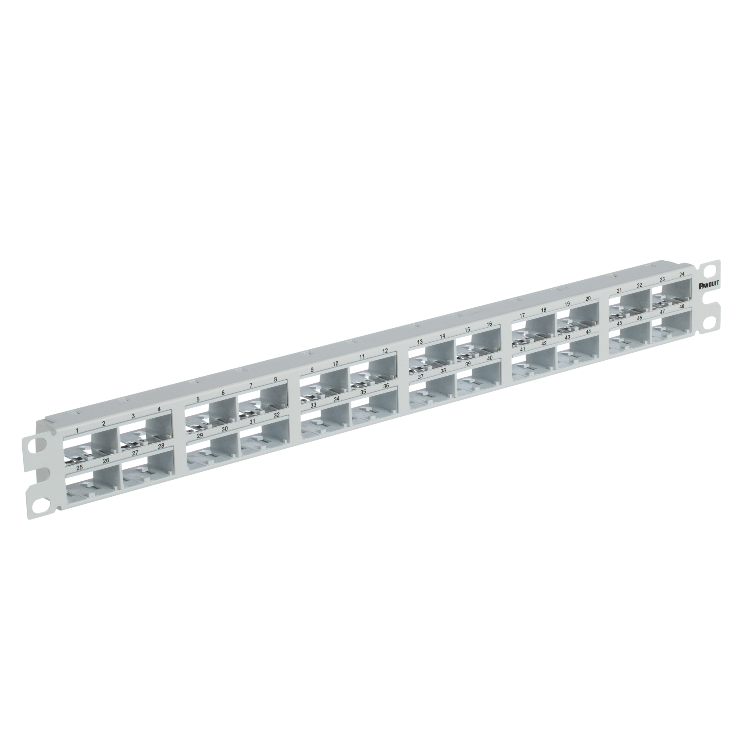 Yama Paneli, 48 Port, 1 RU, Beyaz, Korumalı