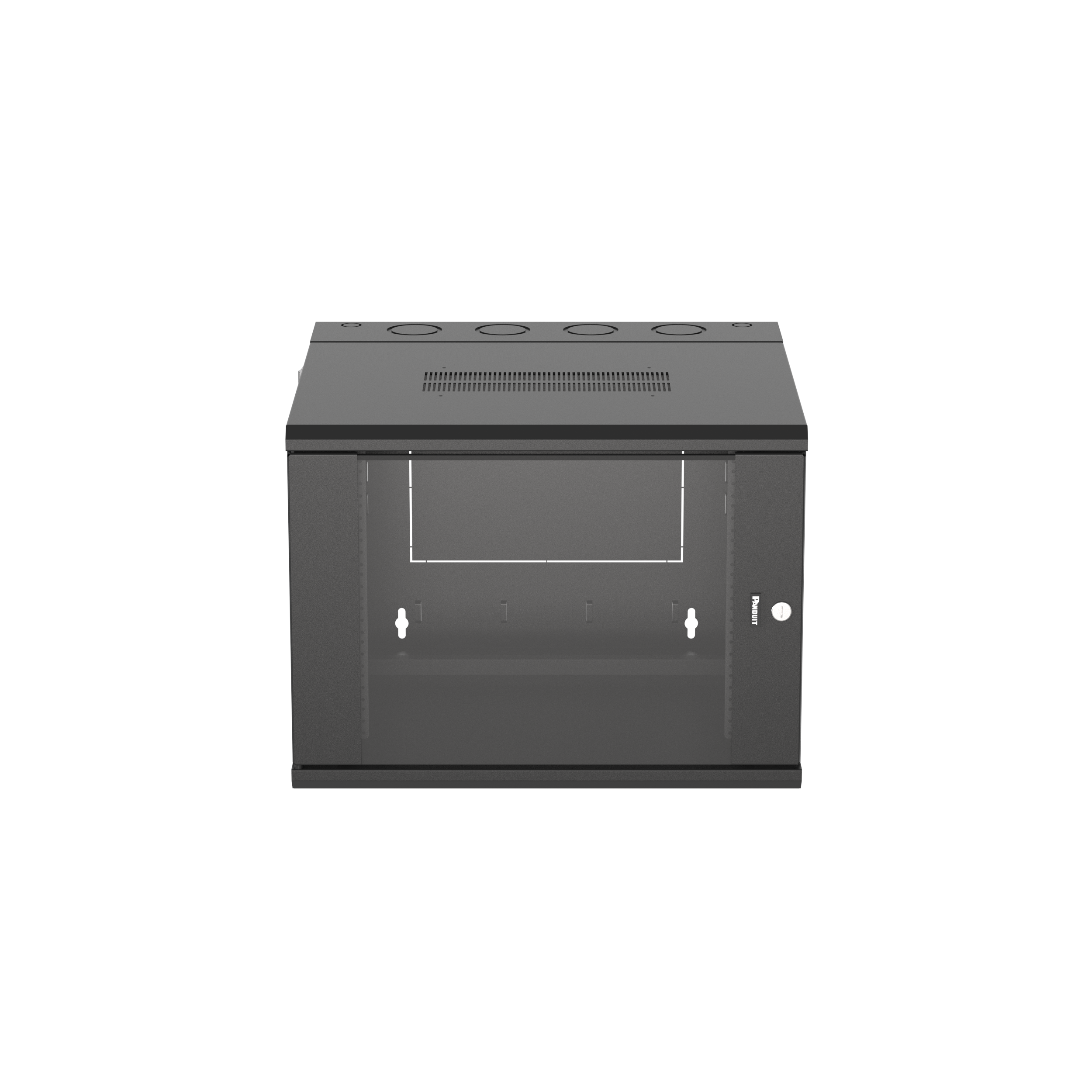 Wall Mount Cabinet, 9RU, 25" Depth, Windowed Door, Black