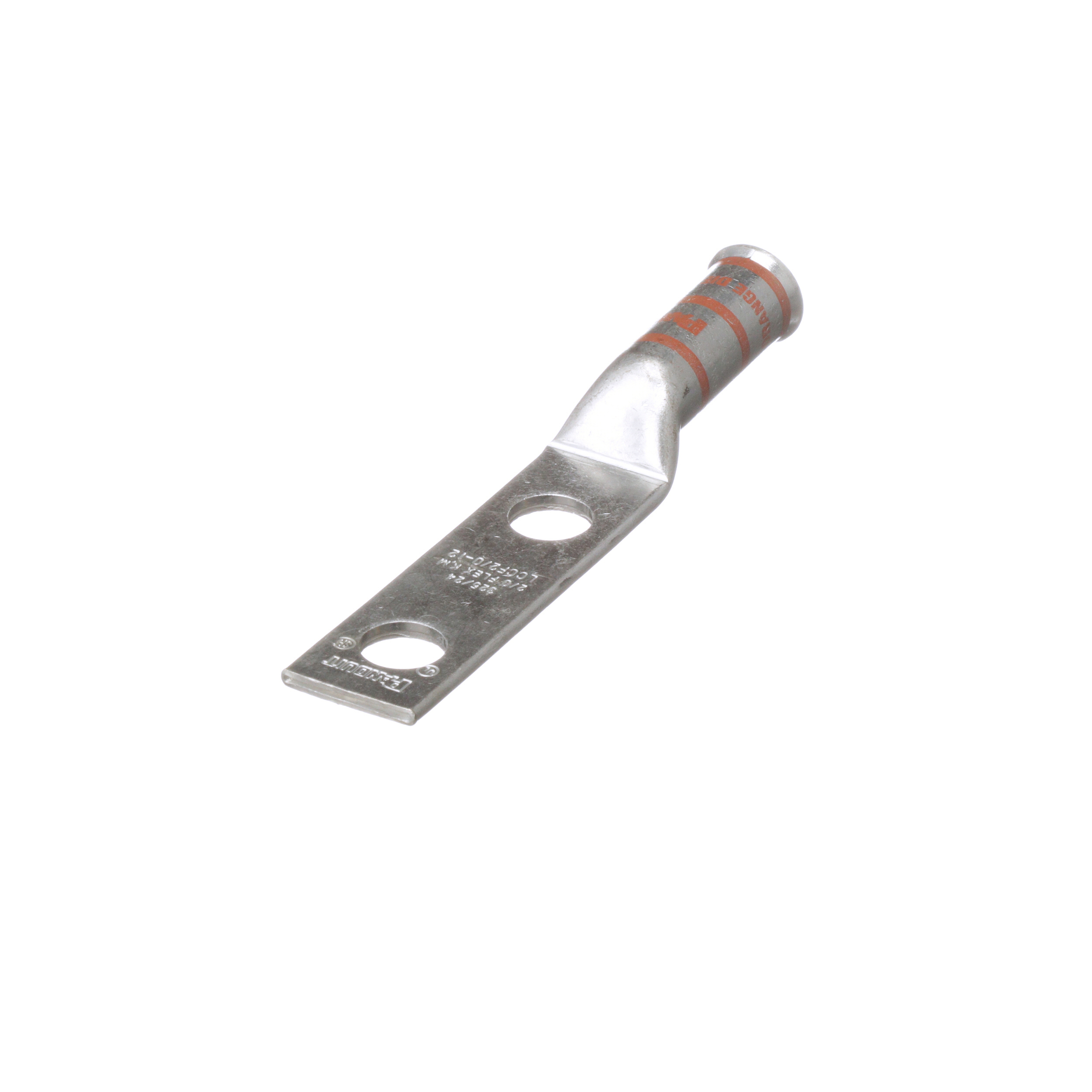 Bakır Uzun Çekme Borulu Sıkıştırmalı Göz, 2 Delikli, 2/0 AWG Esnek, 1/2 inç Somun