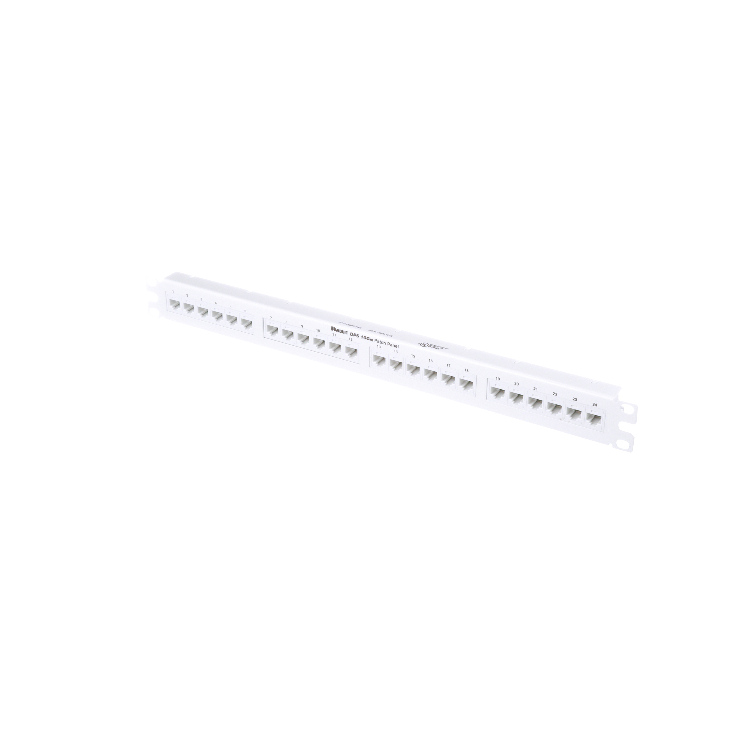 Düz Cat 6A Çıkış Paneli 24 Port, 1RU, Beyaz