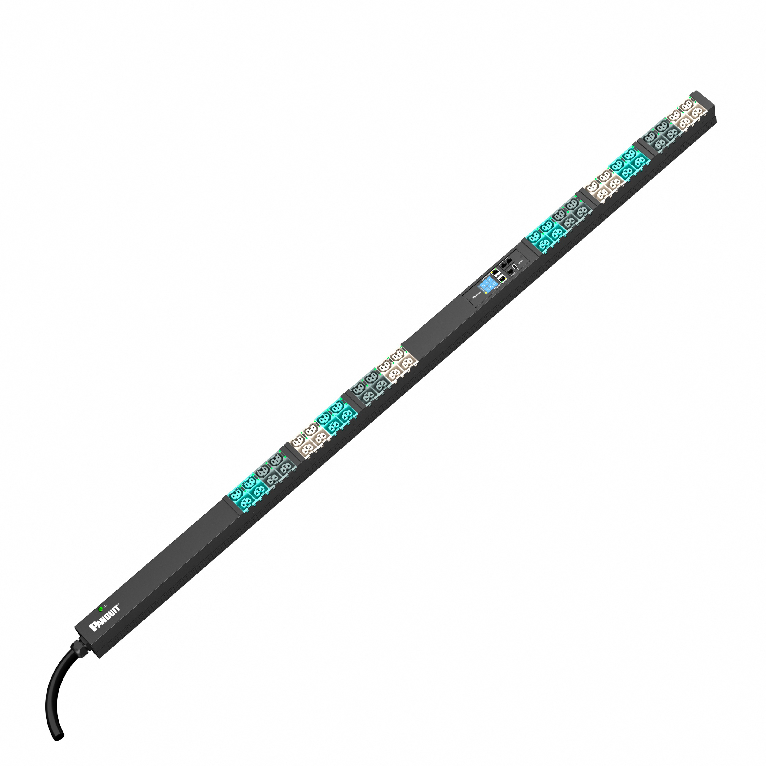 EL2P MSPO PDU, 20/16 AMP, (24)C13/C15, (24)C13/C15/C19/C21, IEC 60309 3P+N+E 6h 20A/16A (IP44), SİYAH