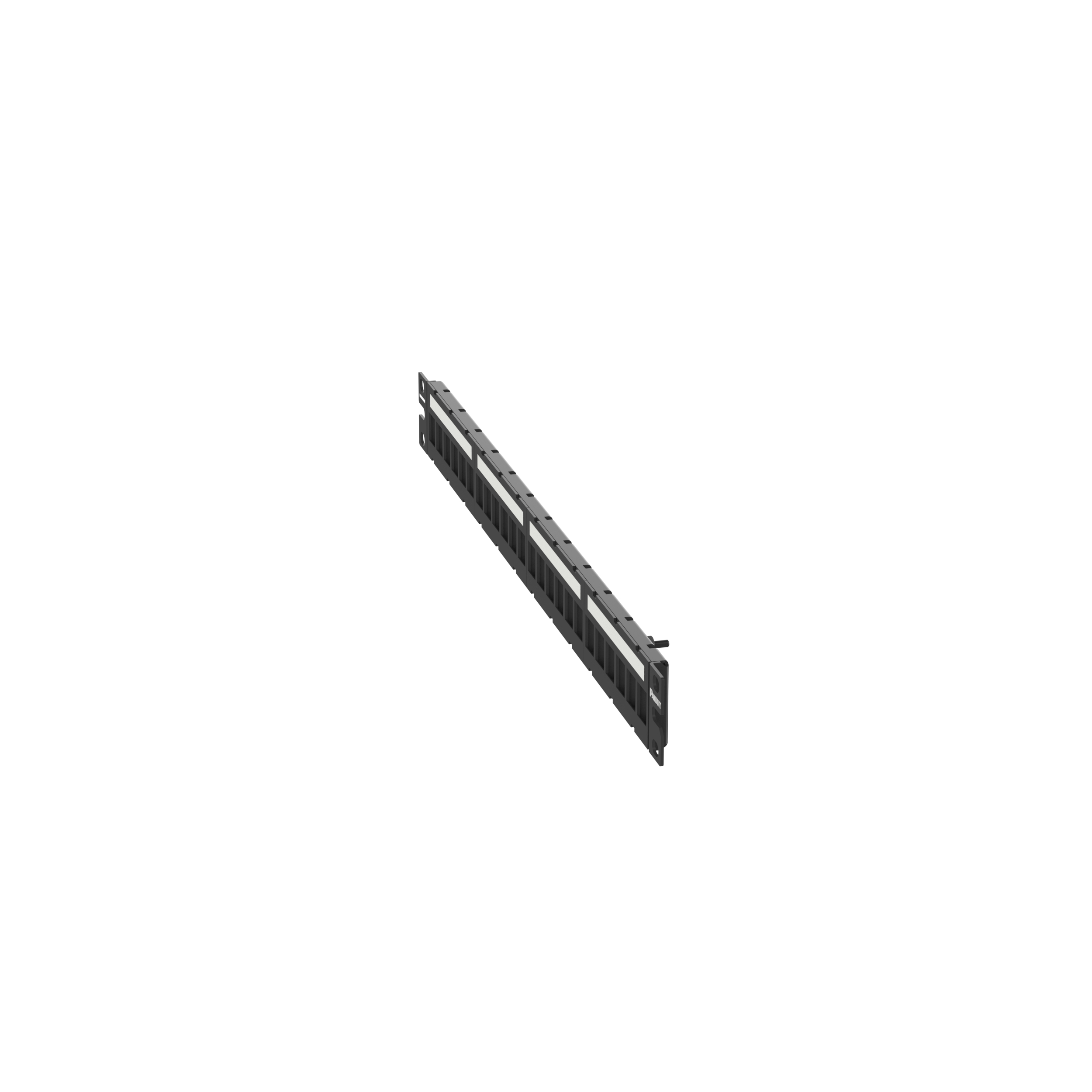 Koruyumlu Keystone Düz 24 Port Patch Panel, 1 RU, Siyah