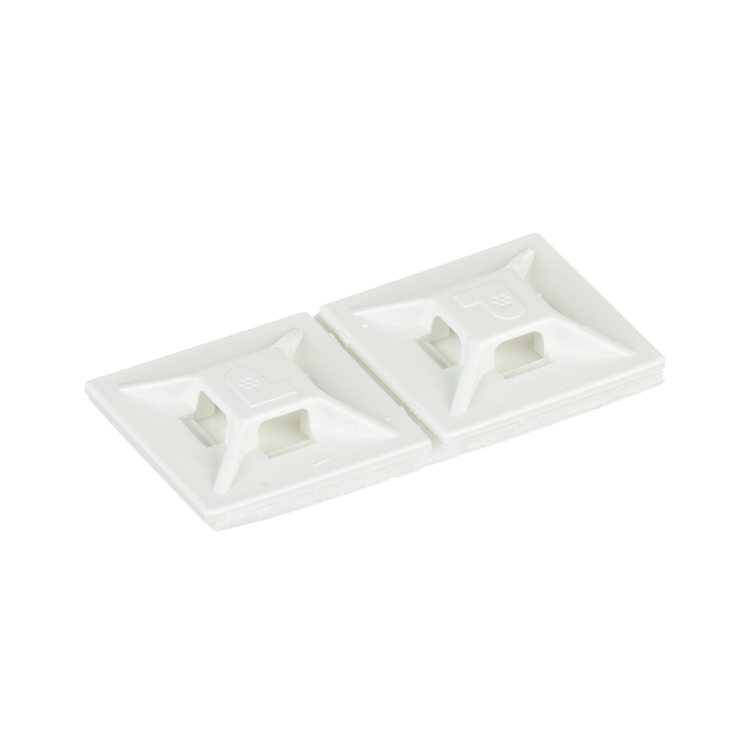 Kablo Bağı Montajı, Beyaz, ABS, Kauçuk Yapışkanlı, 19.1x19.1mm, 500'lü Paket